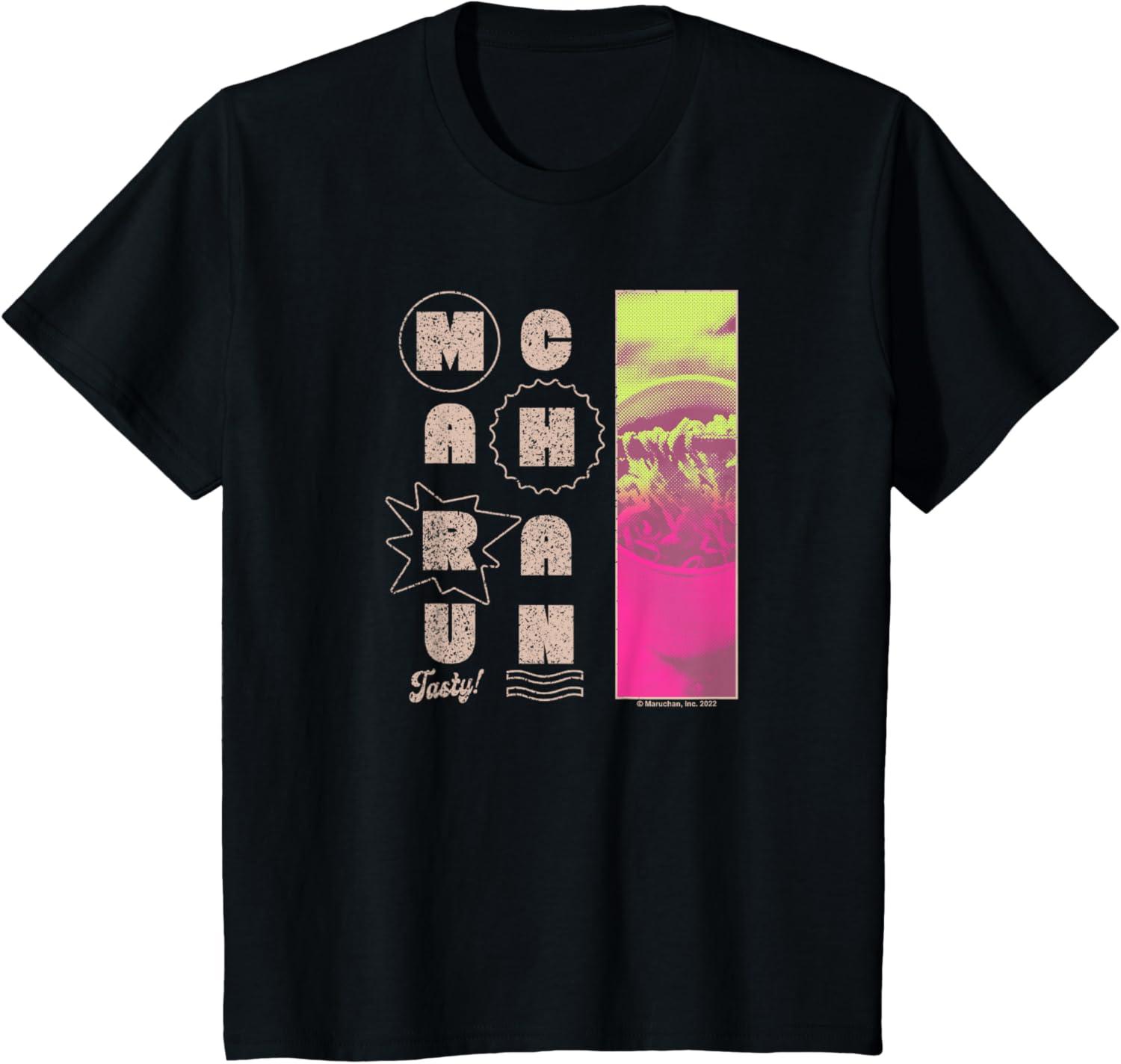 image:imageMaruchan Instant Lunch Tasty Neon Picture Retro Poster TShirtBlack