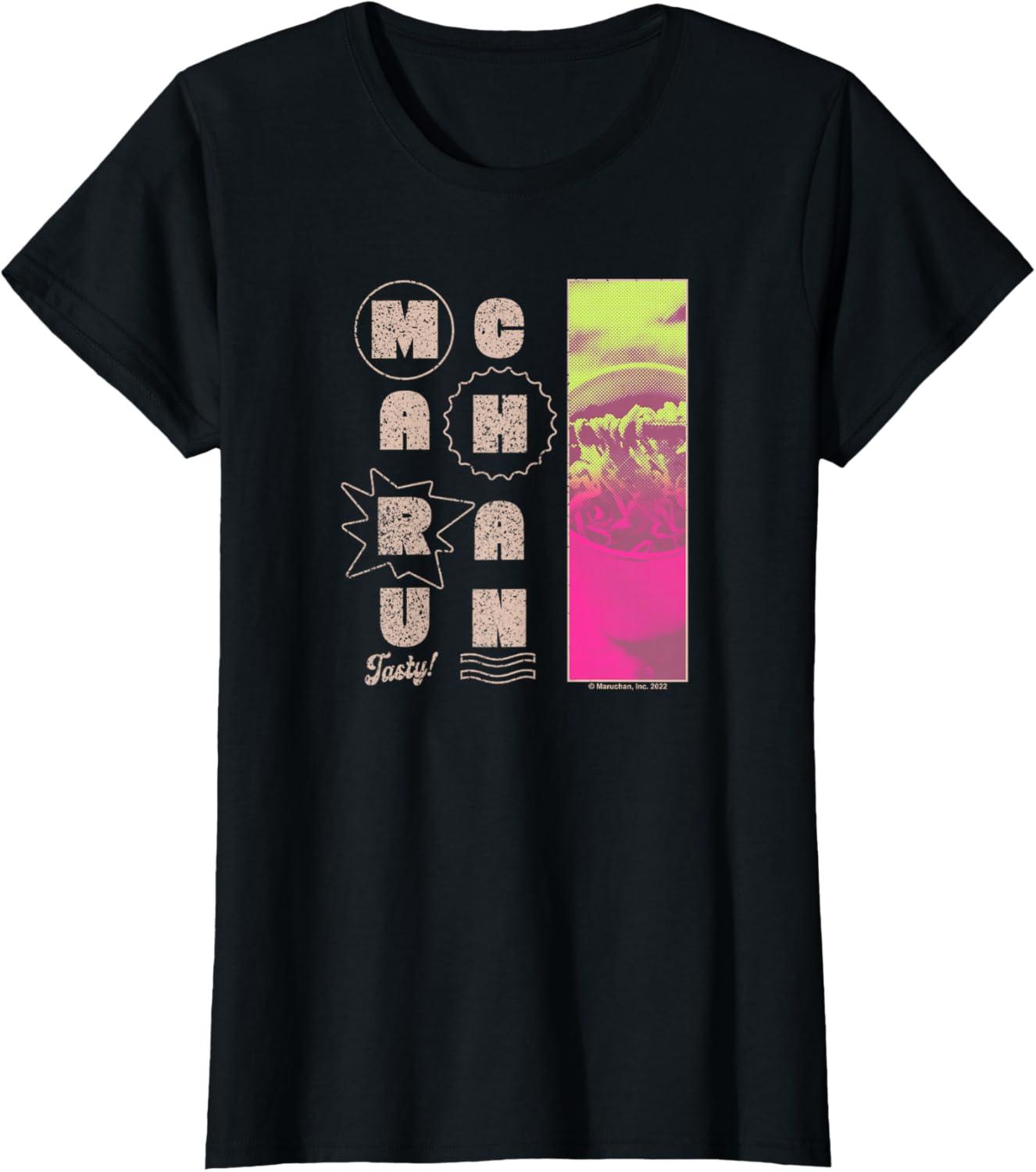 image:imageMaruchan Instant Lunch Tasty Neon Picture Retro Poster TShirtBlack