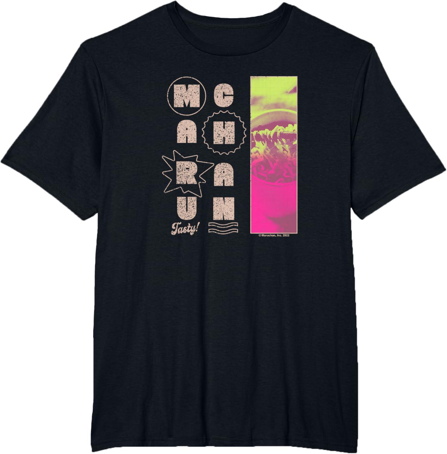 image:imageMaruchan Instant Lunch Tasty Neon Picture Retro Poster TShirtBlack