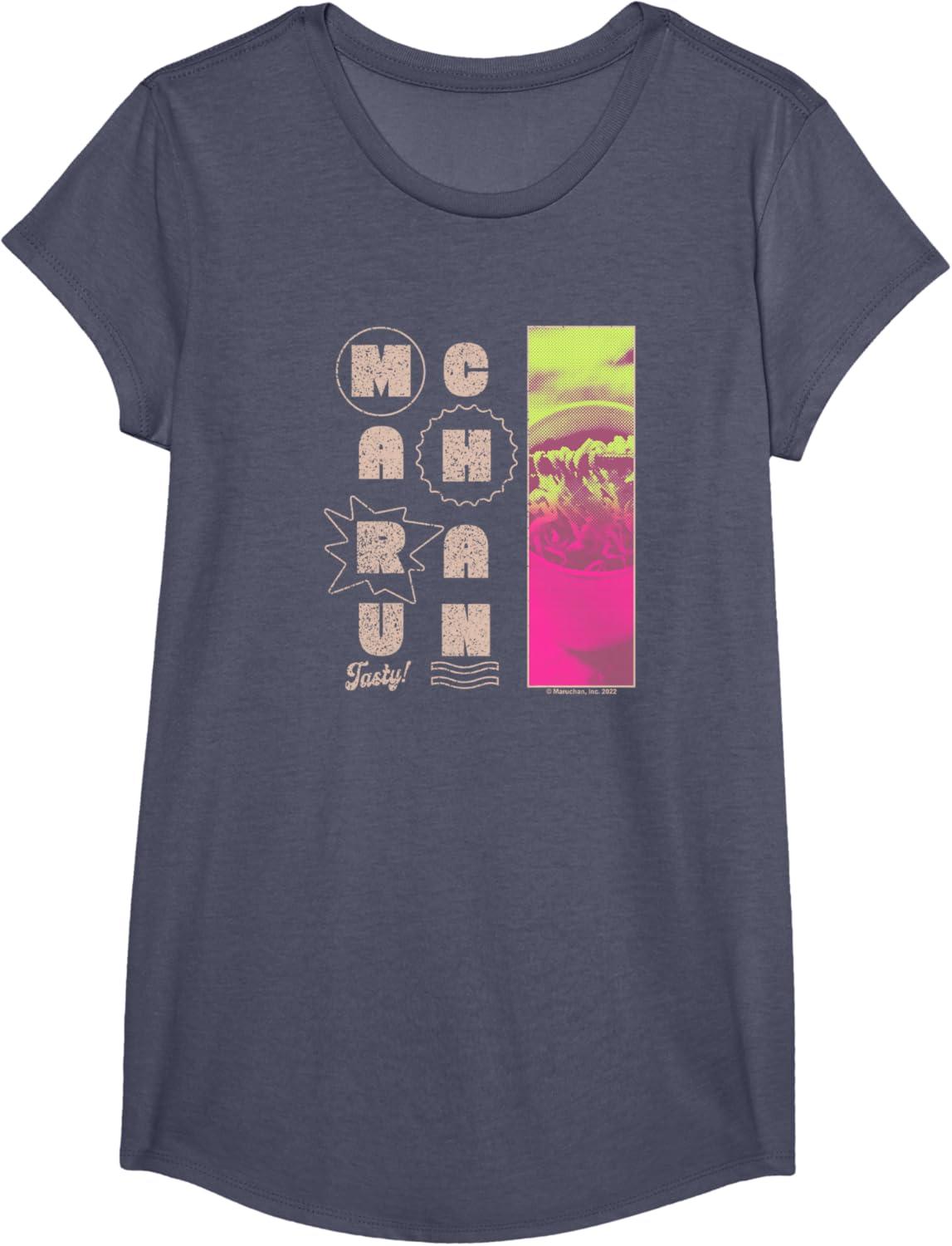 image:imageMaruchan Instant Lunch Tasty Neon Picture Retro Poster TShirtHeather Blue