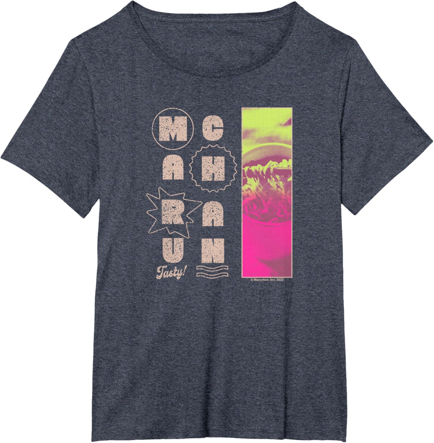 image:imageMaruchan Instant Lunch Tasty Neon Picture Retro Poster TShirtHeather Blue