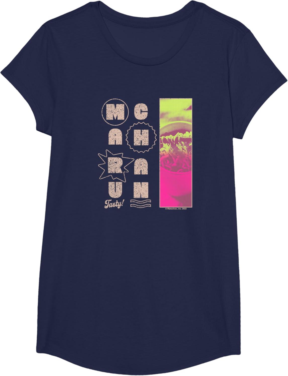 image:imageMaruchan Instant Lunch Tasty Neon Picture Retro Poster TShirtNavy Blue