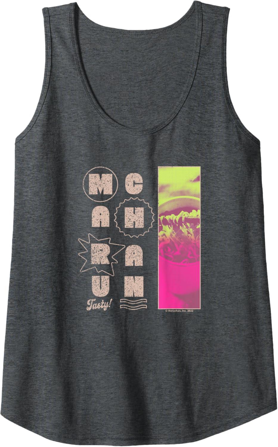 image:imageMaruchan Instant Lunch Tasty Neon Picture Retro Poster Tank TopDark Heather Grey