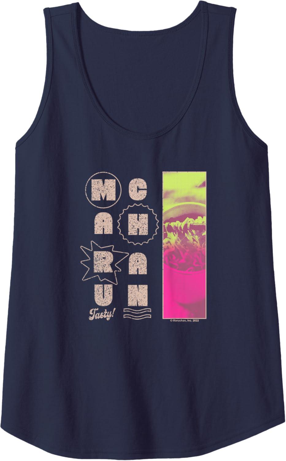 image:imageMaruchan Instant Lunch Tasty Neon Picture Retro Poster Tank TopNavy Blue