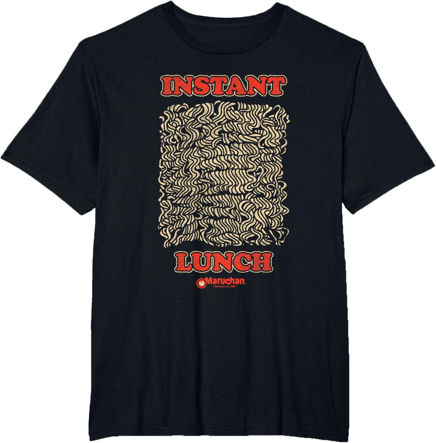 image:imageMaruchan Instant Lunch Uncooked Pasta Distressed Portrait TShirtBlack