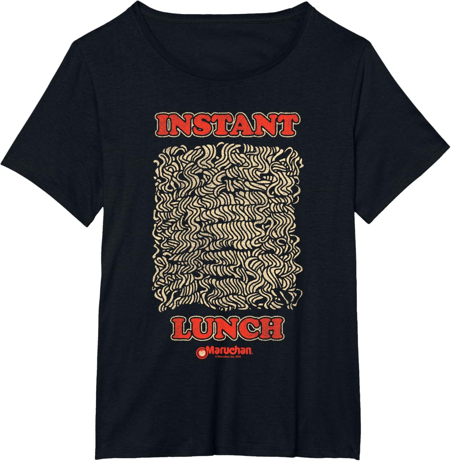 image:imageMaruchan Instant Lunch Uncooked Pasta Distressed Portrait TShirtBlack