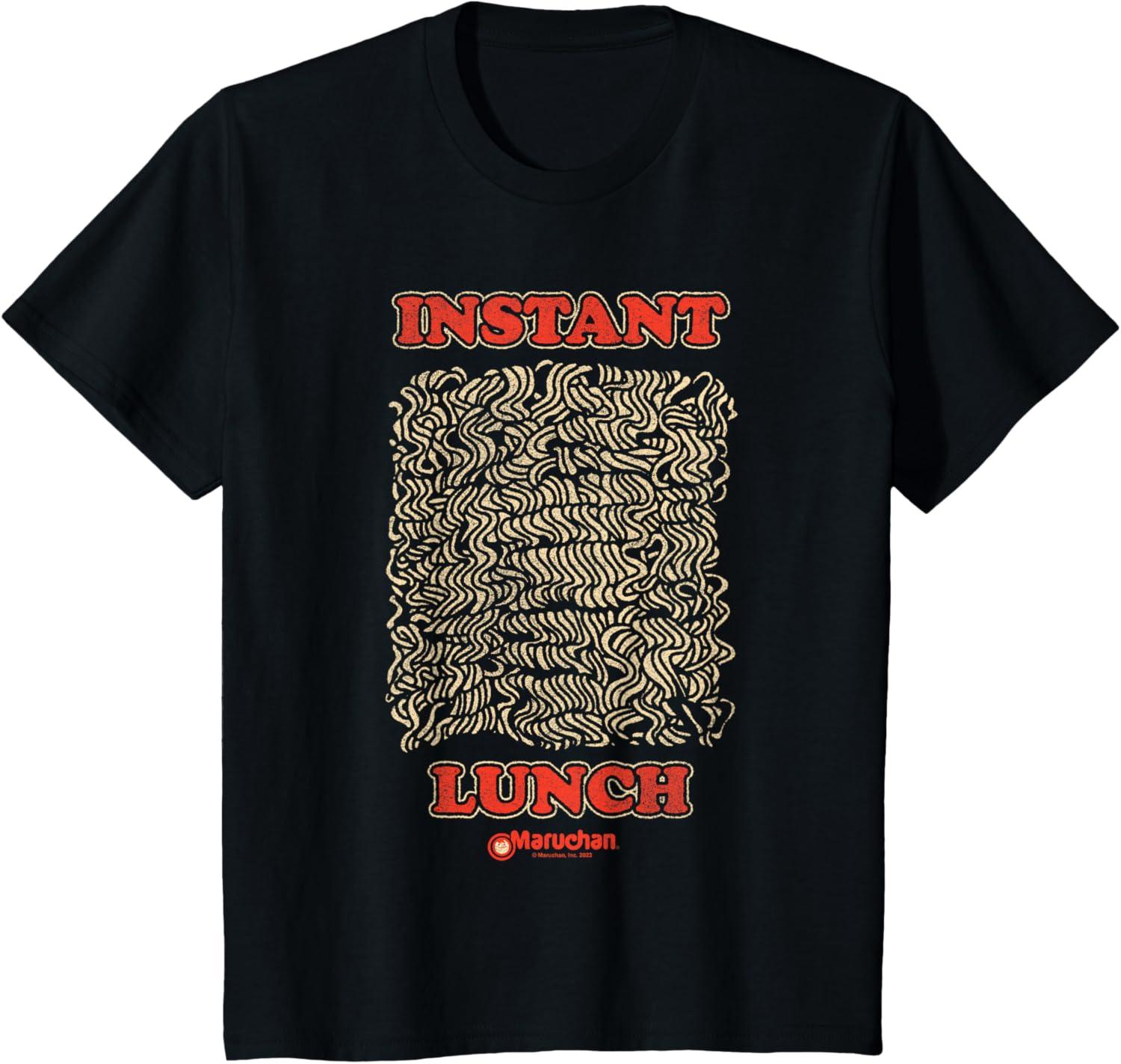 image:imageMaruchan Instant Lunch Uncooked Pasta Distressed Portrait TShirtBlack