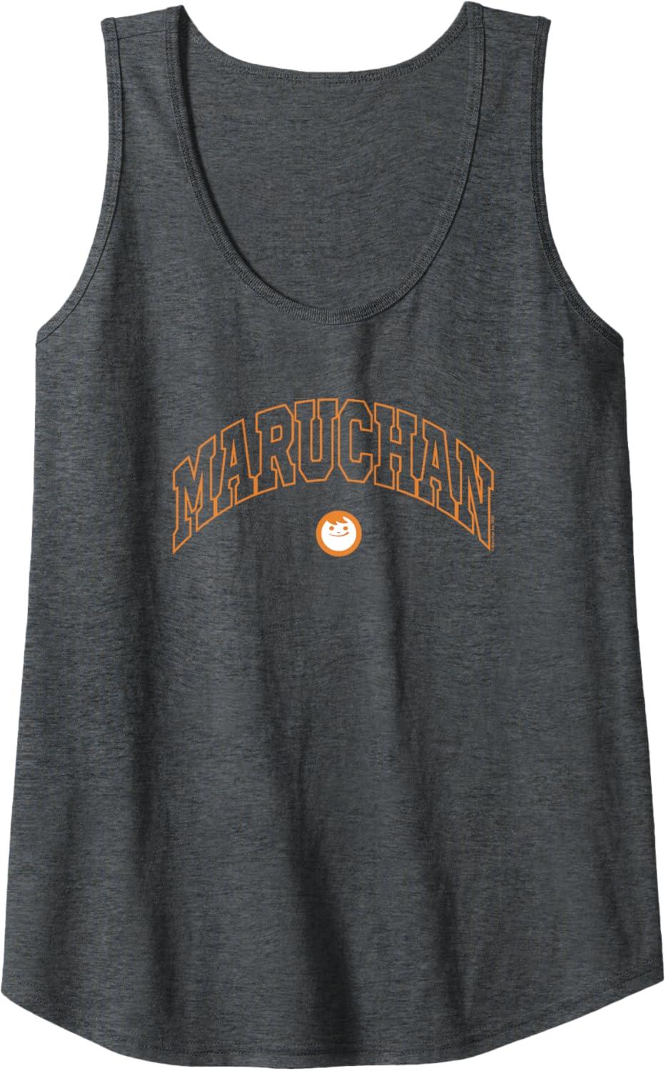 image:imageMaruchan Instant Lunch Varsity Style Font Classic Logo Tank TopDark Heather Grey