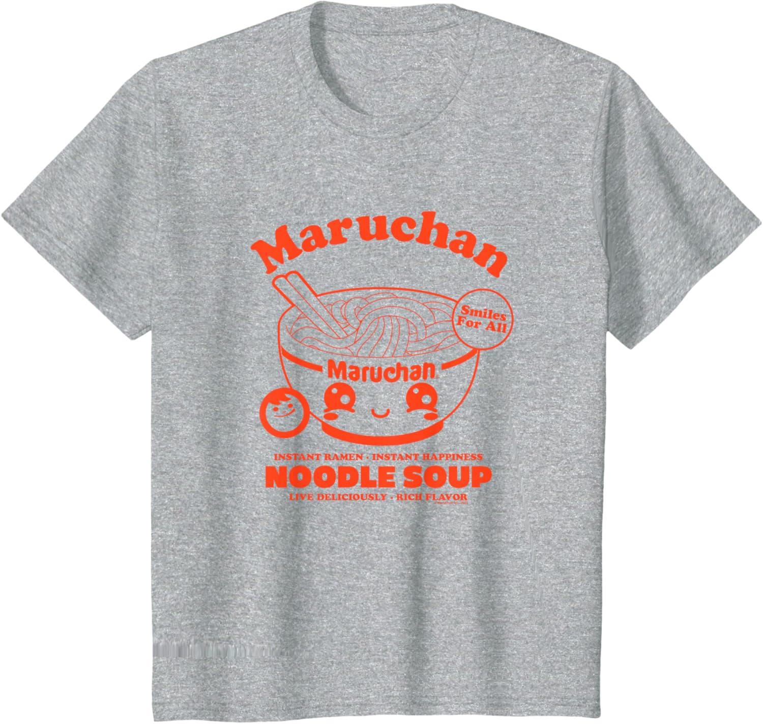 image:imageMaruchan Instant Ramen Instant Happiness Kawaii Bowl Logo TShirtHeather Grey