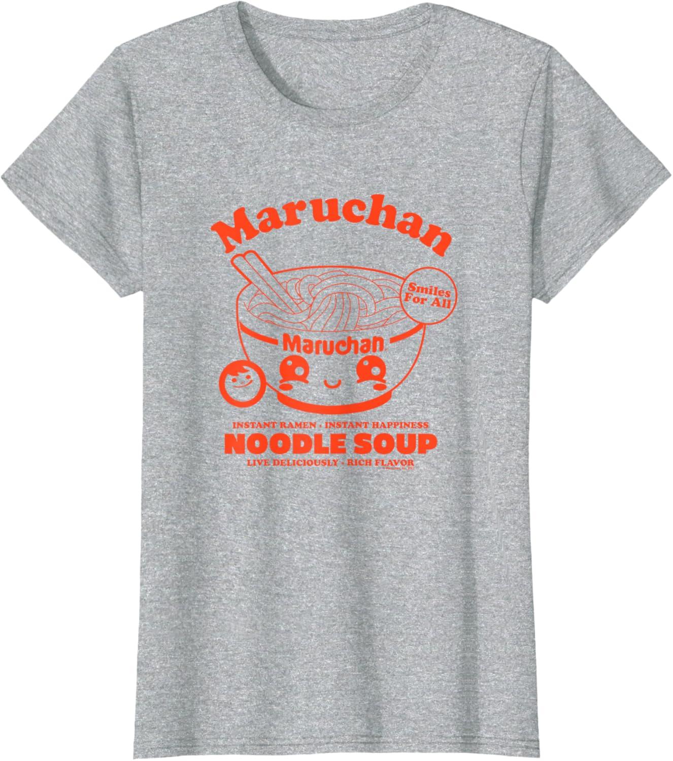 image:imageMaruchan Instant Ramen Instant Happiness Kawaii Bowl Logo TShirtHeather Grey