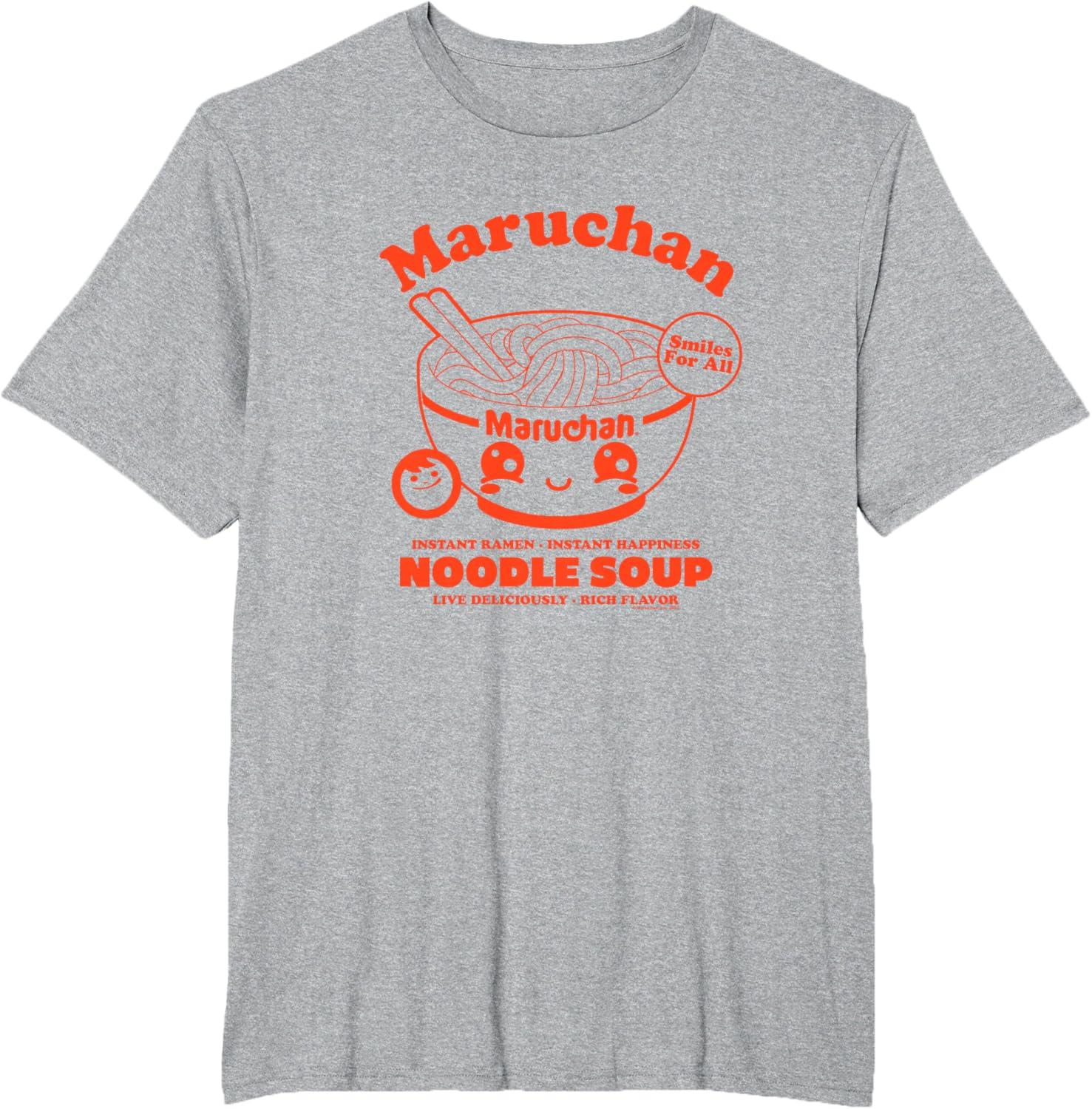 image:imageMaruchan Instant Ramen Instant Happiness Kawaii Bowl Logo TShirtHeather Grey