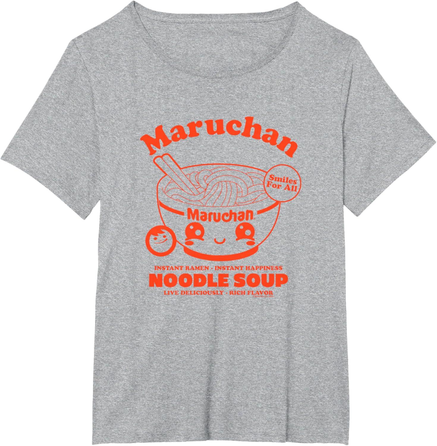 image:imageMaruchan Instant Ramen Instant Happiness Kawaii Bowl Logo TShirtHeather Grey