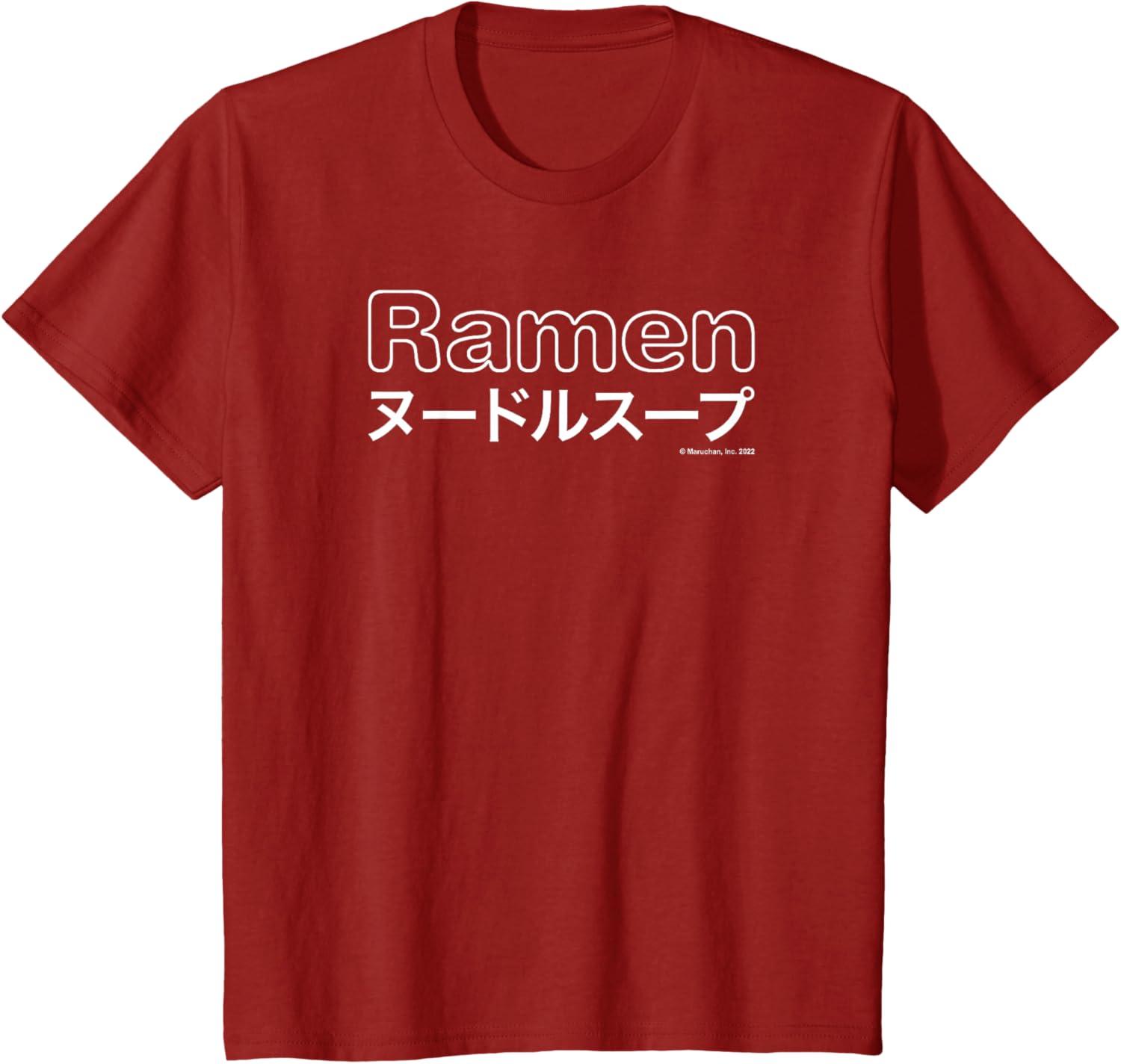 image:imageMaruchan Japanese Ramen Katakana Logo TShirtCranberry Red