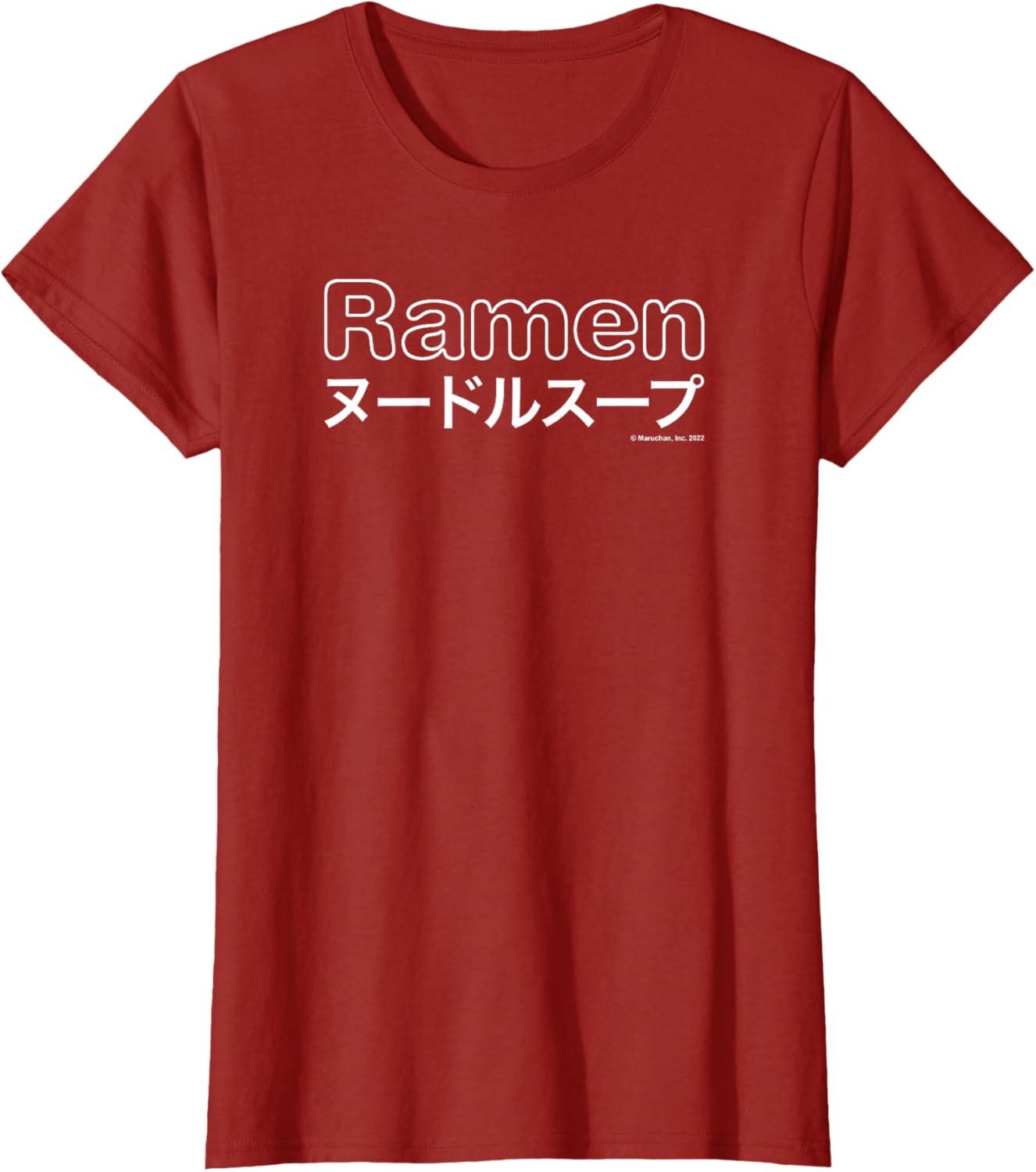 image:imageMaruchan Japanese Ramen Katakana Logo TShirtCranberry Red