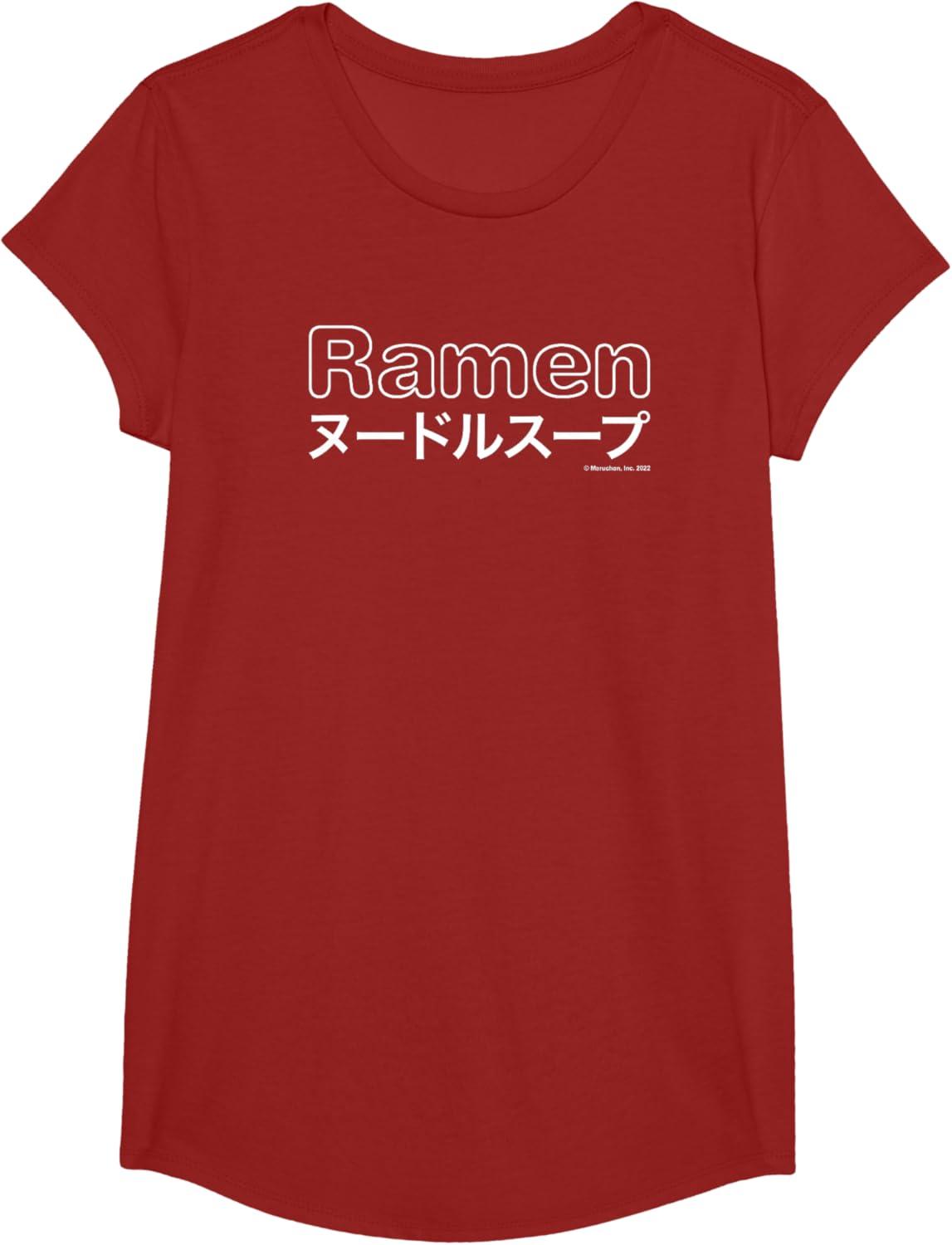 image:imageMaruchan Japanese Ramen Katakana Logo TShirtCranberry Red