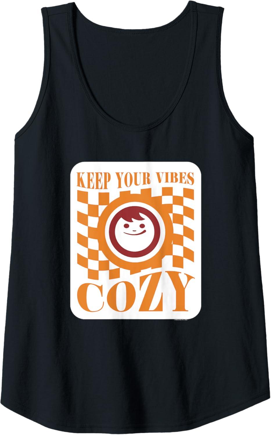 image:imageMaruchan Keep Your Vibes Cozy Checker Smiley Face Logo Tank TopBlack