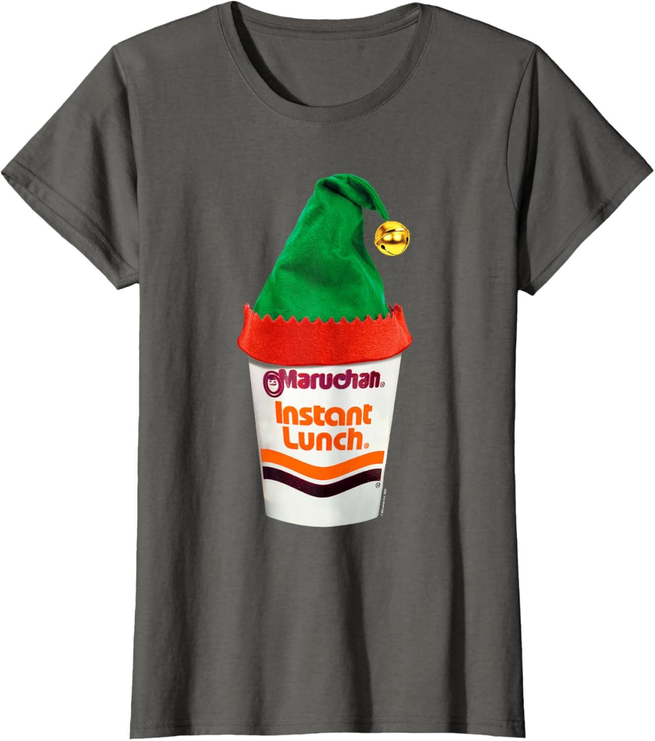 image:imageMaruchan Ramen Cup Christmas Elf Hat TShirtAsphalt Grey