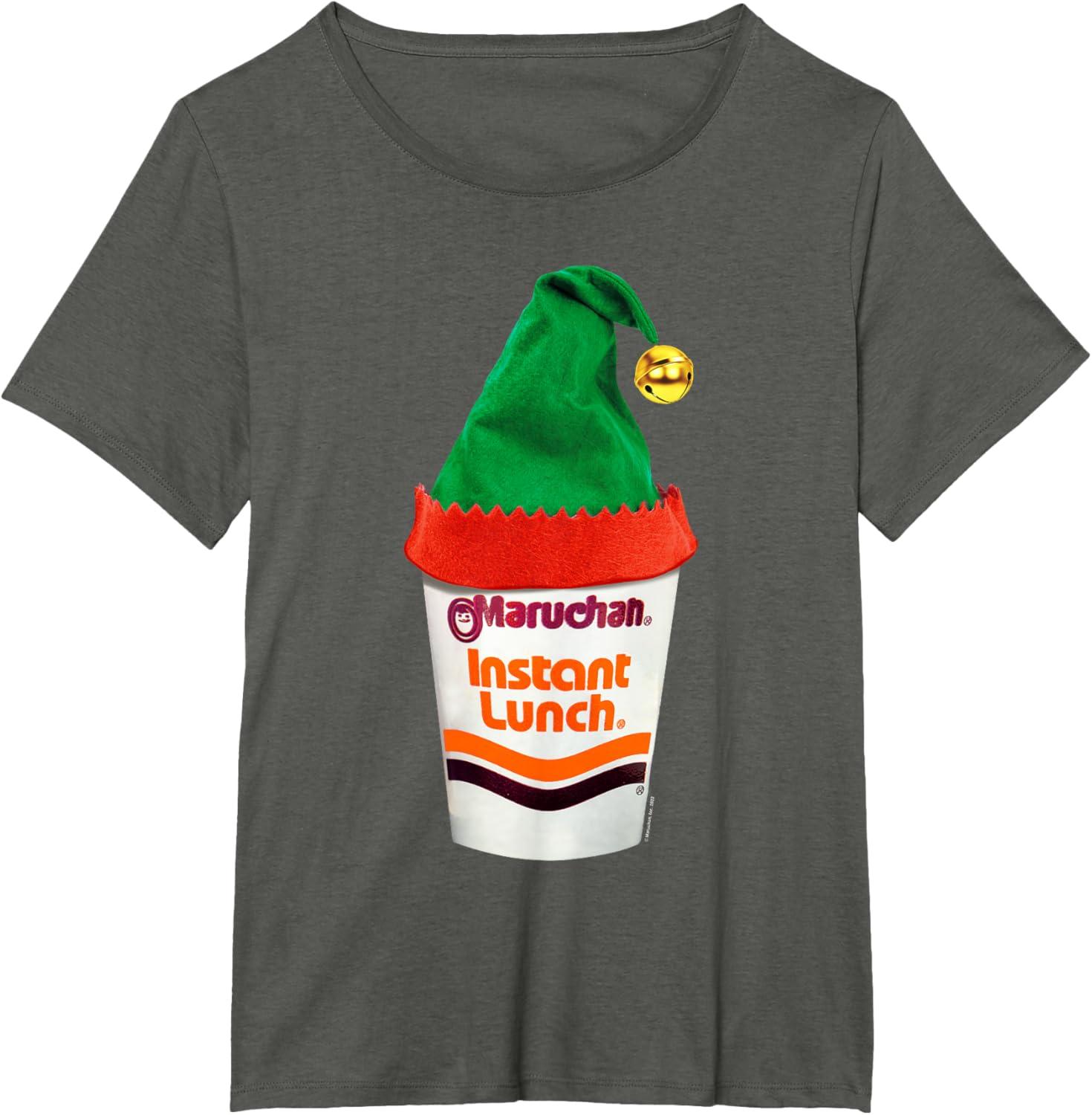 image:imageMaruchan Ramen Cup Christmas Elf Hat TShirtAsphalt Grey