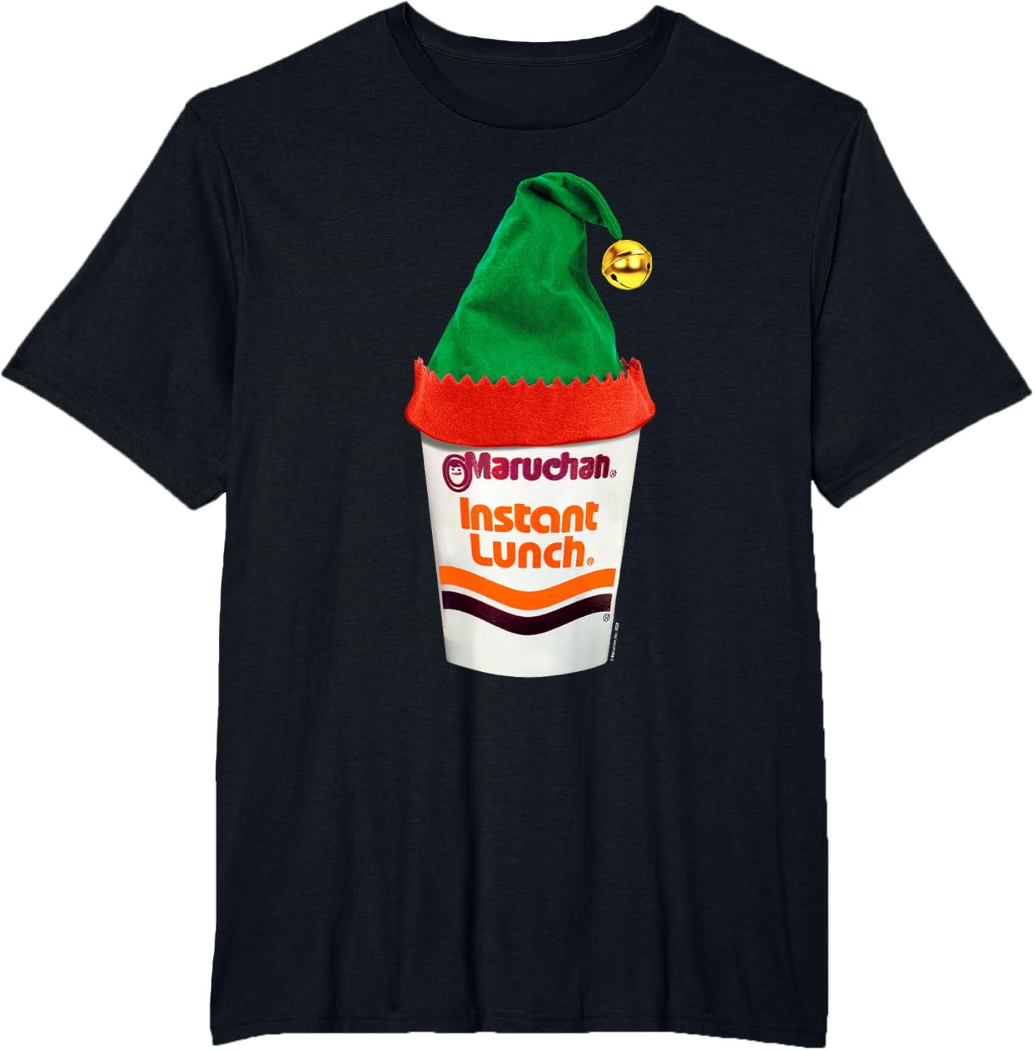image:imageMaruchan Ramen Cup Christmas Elf Hat TShirtBlack