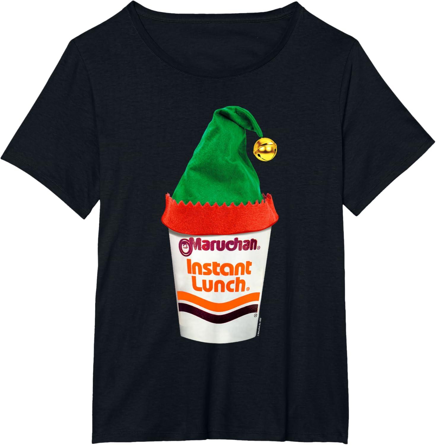 image:imageMaruchan Ramen Cup Christmas Elf Hat TShirtBlack