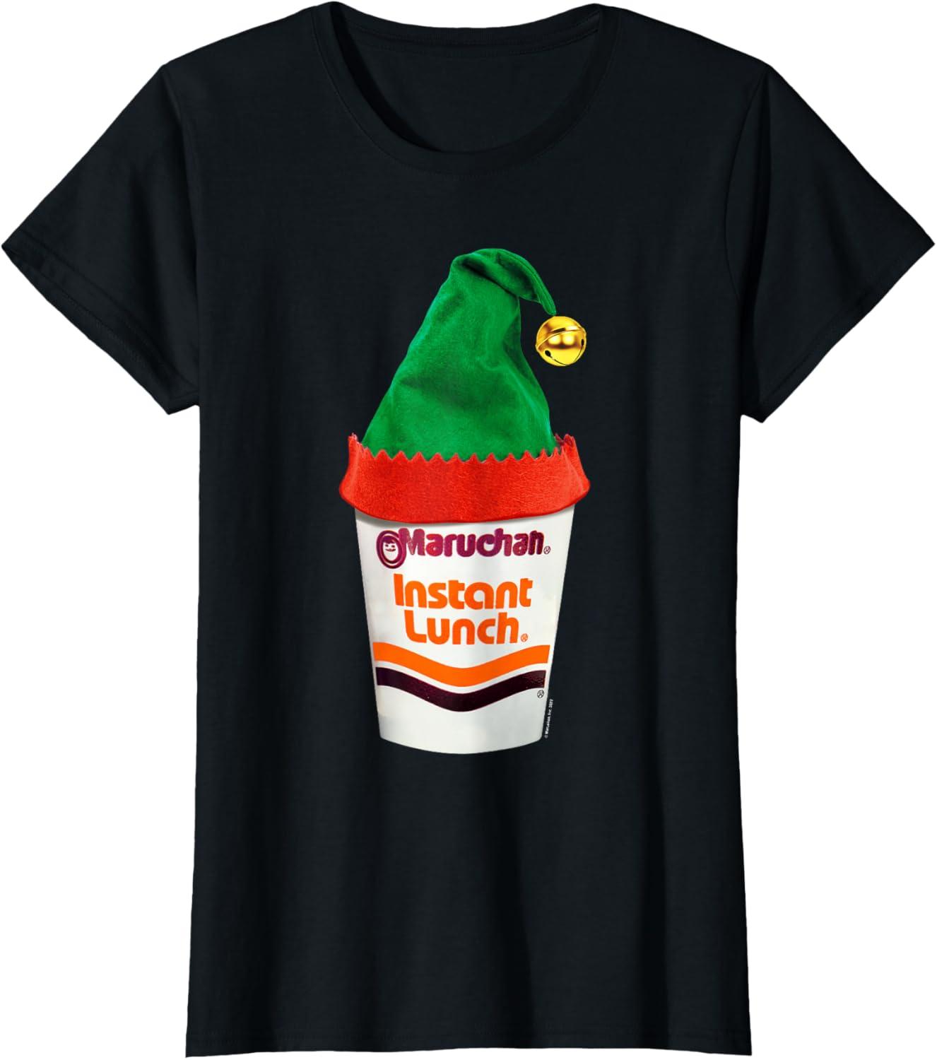 image:imageMaruchan Ramen Cup Christmas Elf Hat TShirtBlack