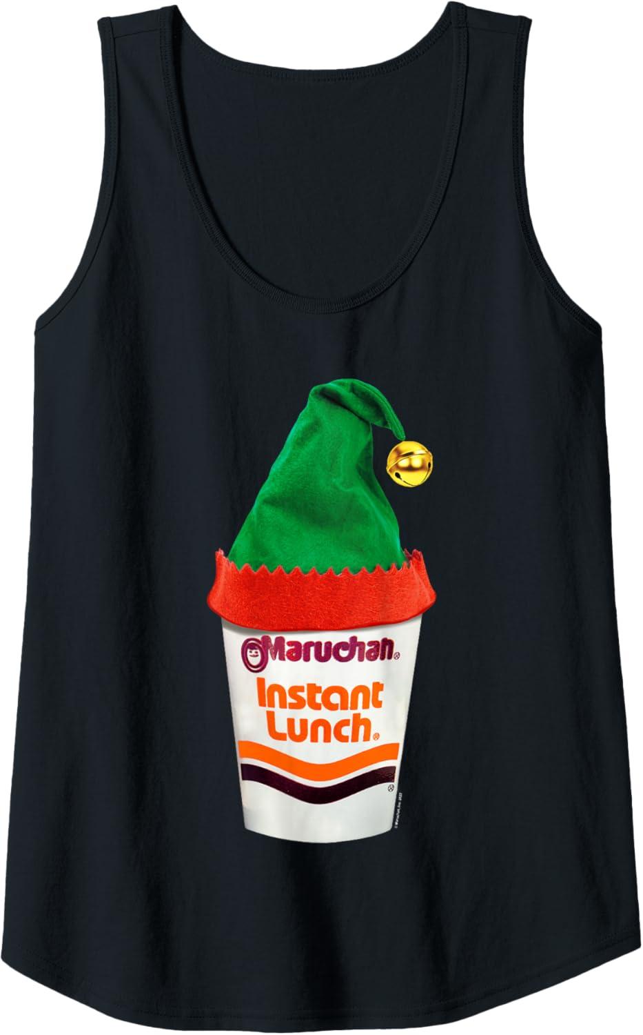 image:imageMaruchan Ramen Cup Christmas Elf Hat Tank TopBlack