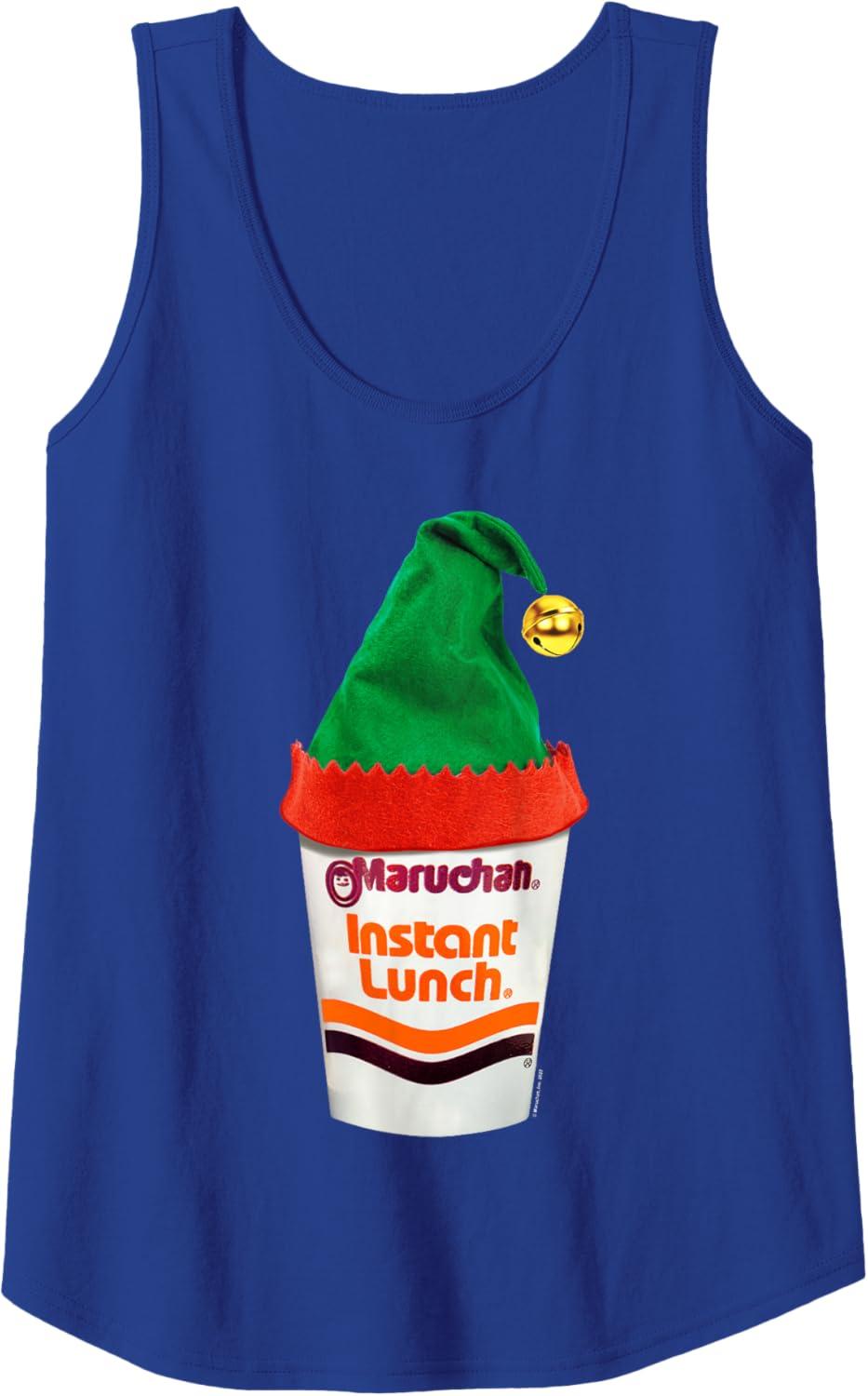 image:imageMaruchan Ramen Cup Christmas Elf Hat Tank TopRoyal Blue