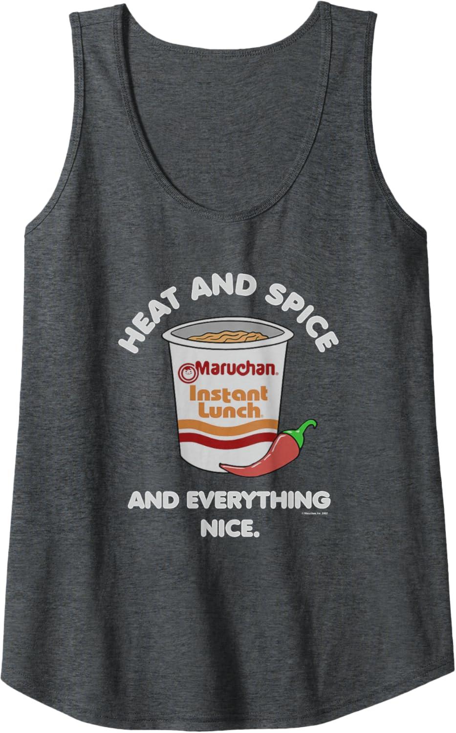 image:imageMaruchan Ramen Cup Heat And Spice Food Quote Tank TopDark Heather Grey