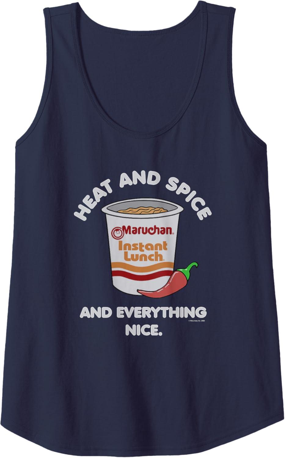 image:imageMaruchan Ramen Cup Heat And Spice Food Quote Tank TopNavy Blue