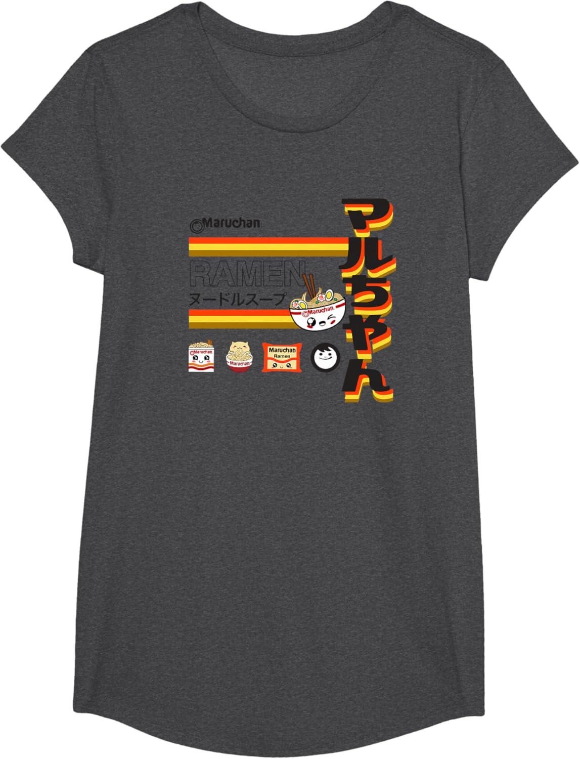 image:imageMaruchan Ramen Cute Anime Faces Poster TShirtDark Heather Grey