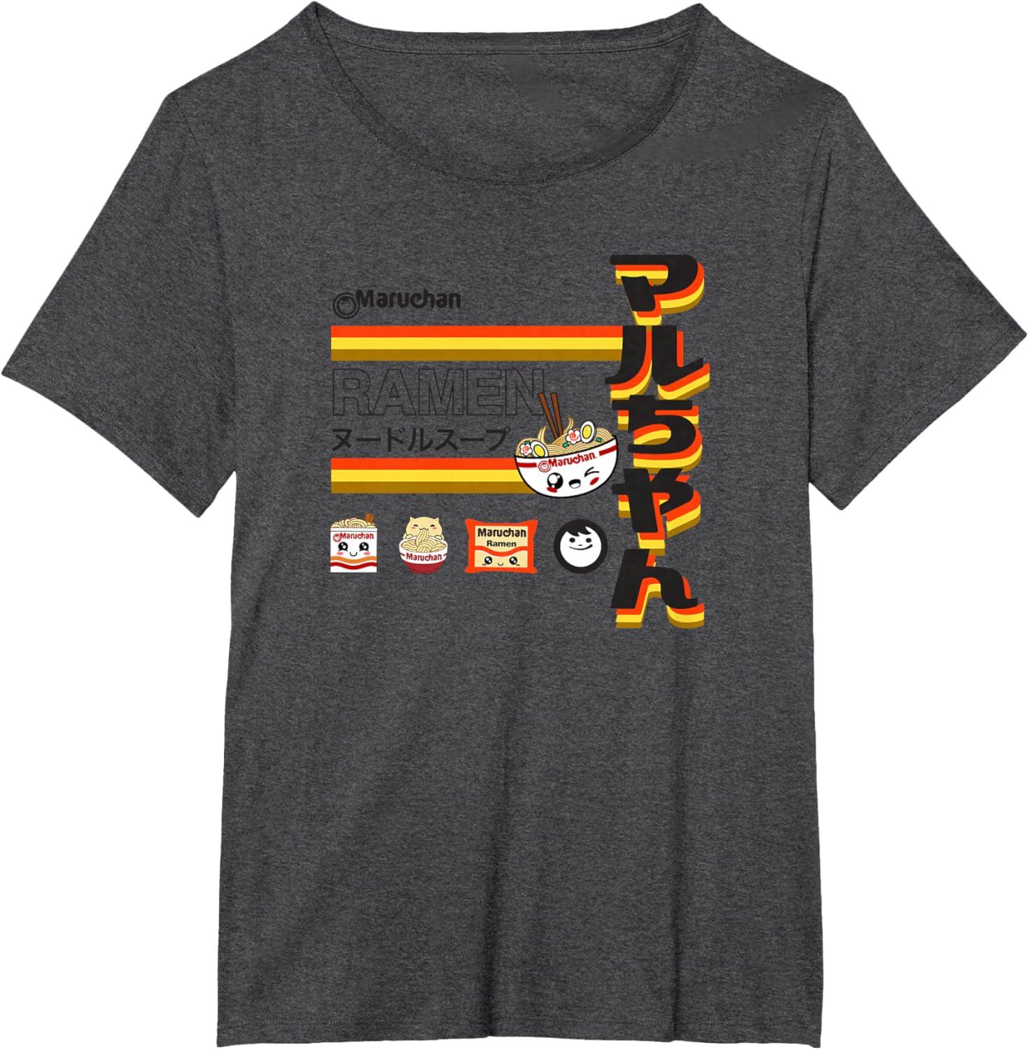 image:imageMaruchan Ramen Cute Anime Faces Poster TShirtDark Heather Grey