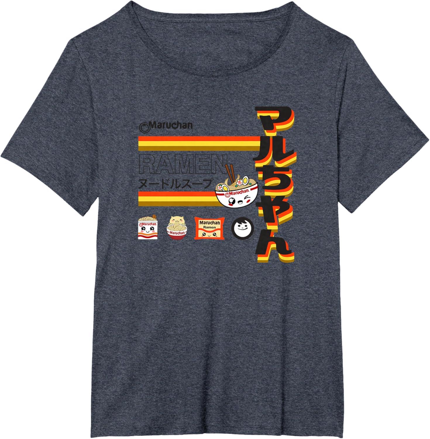 image:imageMaruchan Ramen Cute Anime Faces Poster TShirtHeather Blue