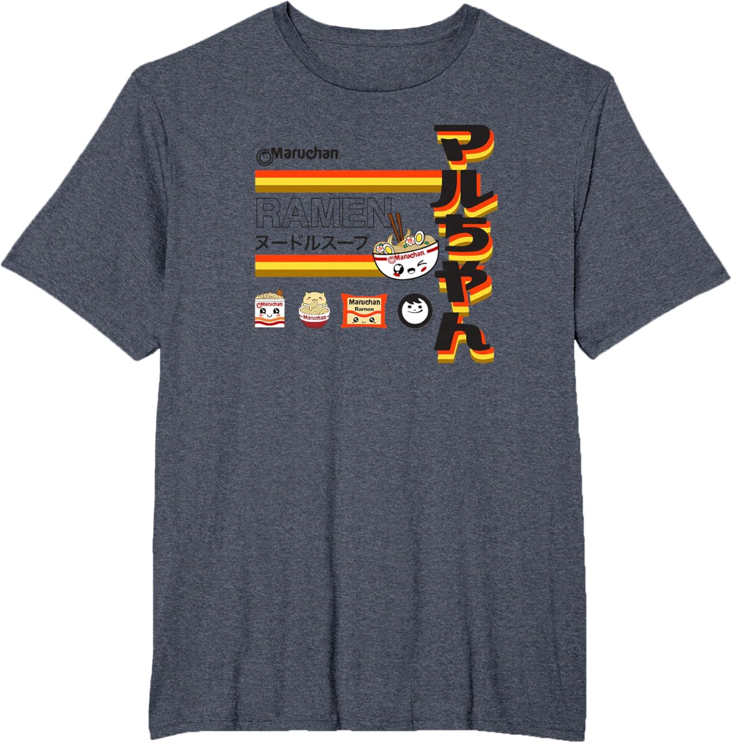 image:imageMaruchan Ramen Cute Anime Faces Poster TShirtHeather Blue
