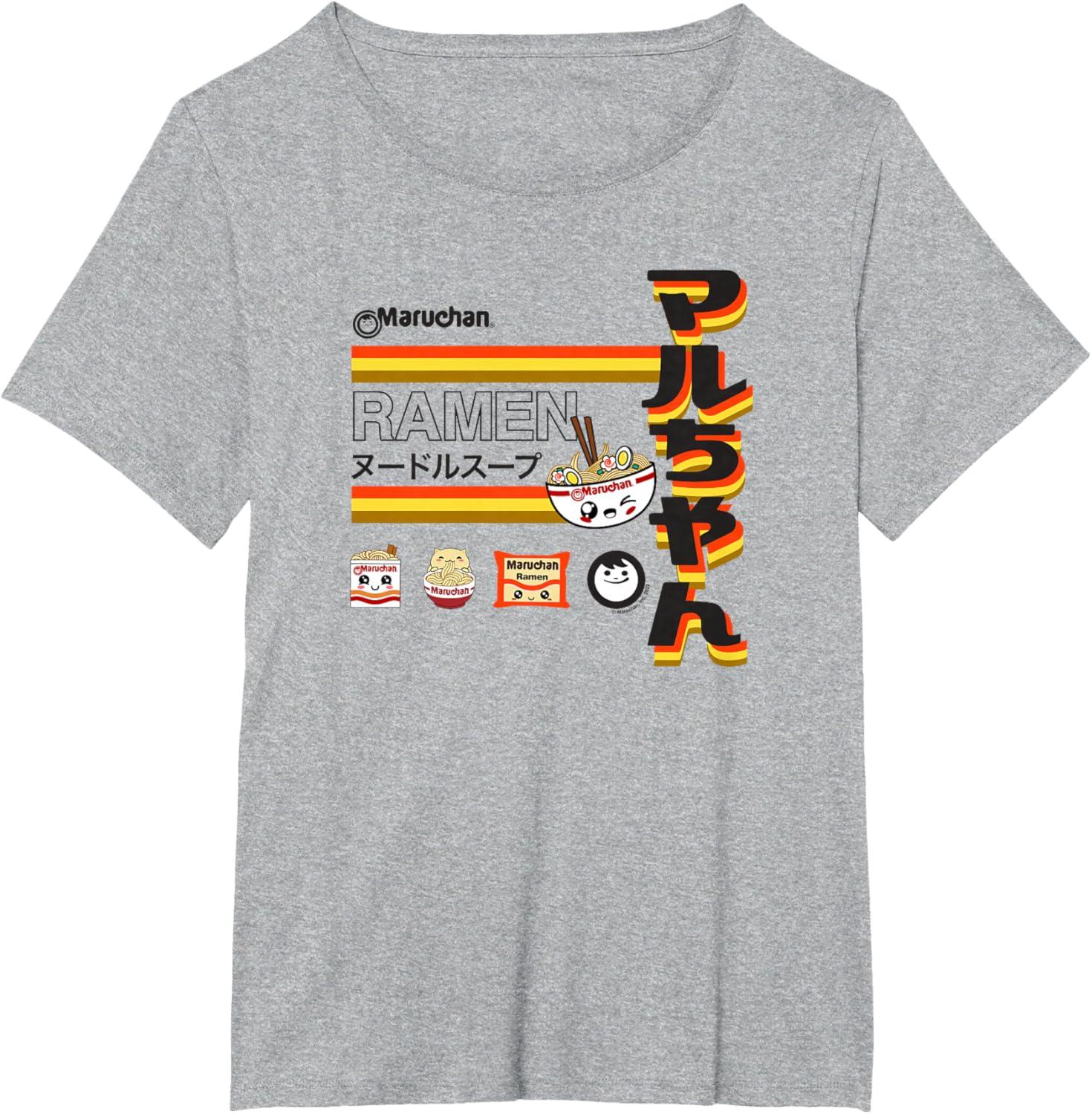 image:imageMaruchan Ramen Cute Anime Faces Poster TShirtHeather Grey