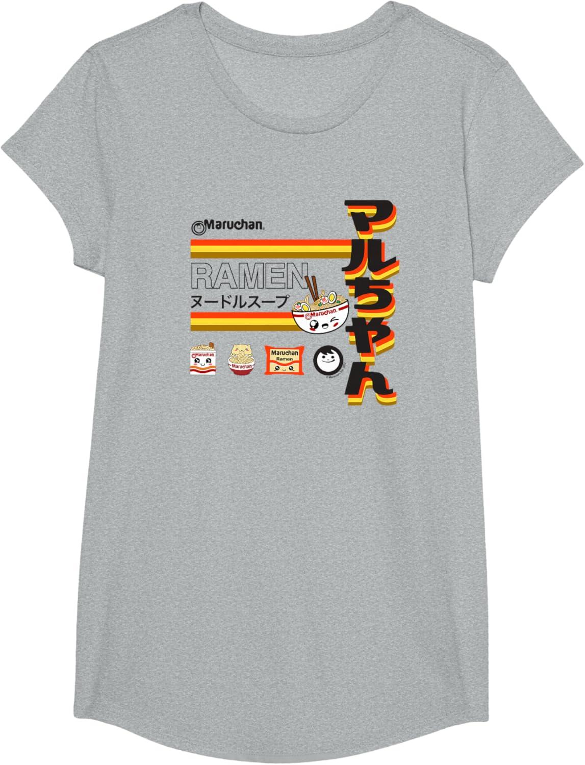 image:imageMaruchan Ramen Cute Anime Faces Poster TShirtHeather Grey