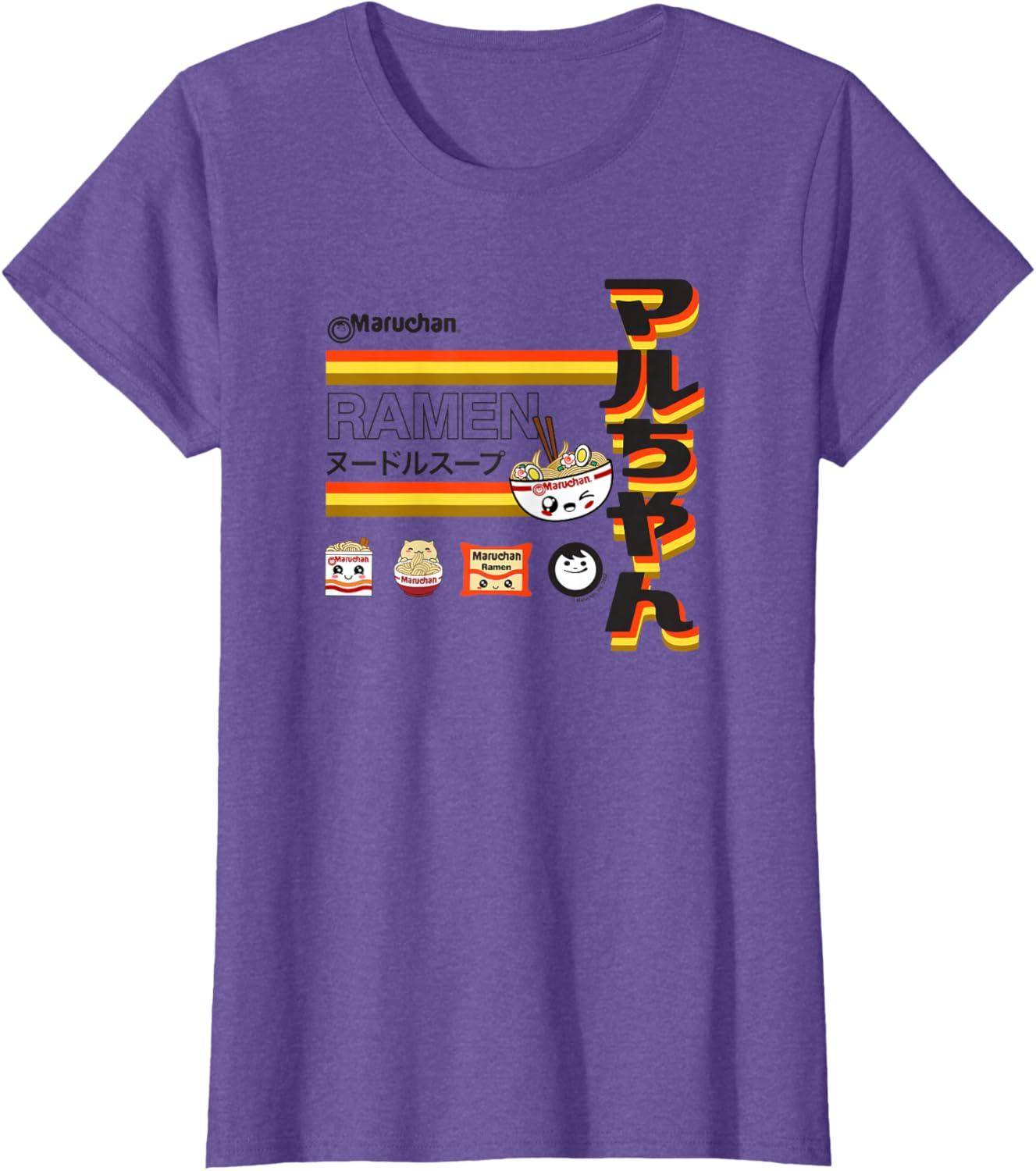 image:imageMaruchan Ramen Cute Anime Faces Poster TShirtPurple Heather