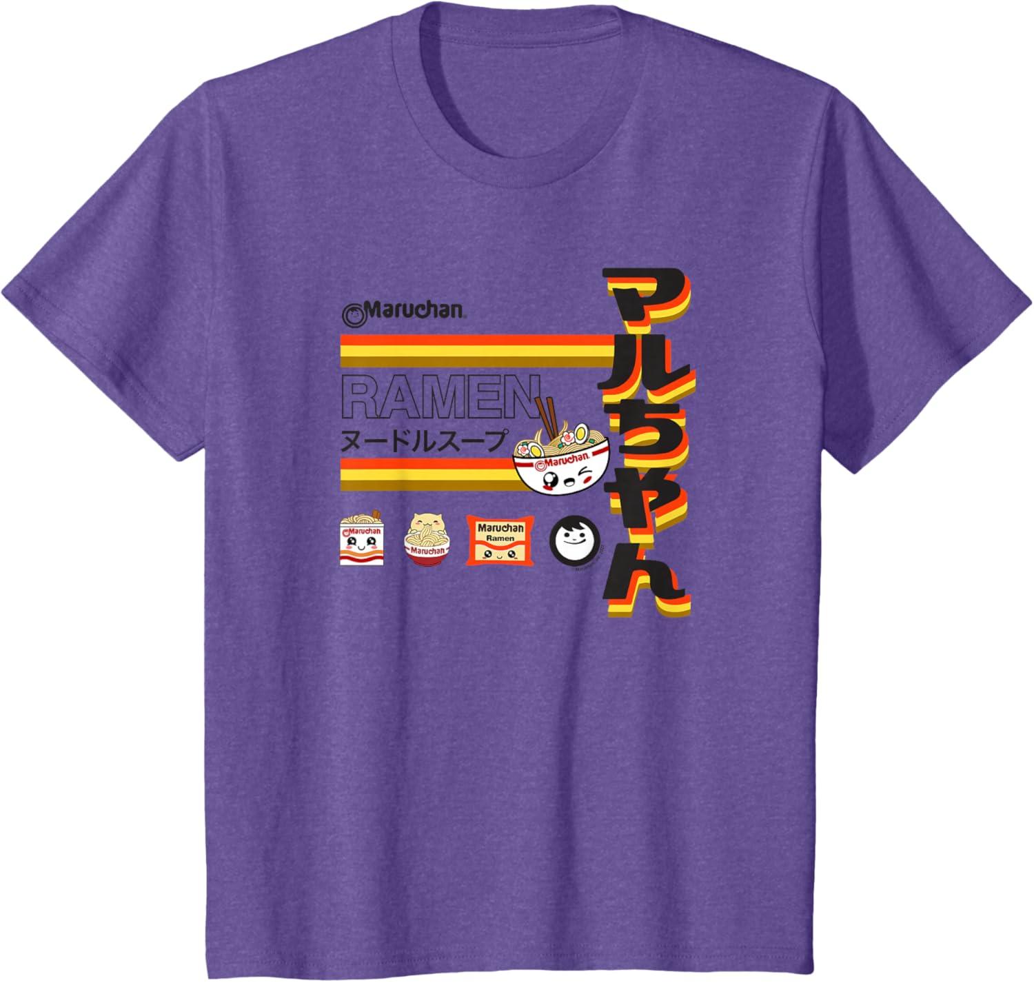 image:imageMaruchan Ramen Cute Anime Faces Poster TShirtPurple Heather