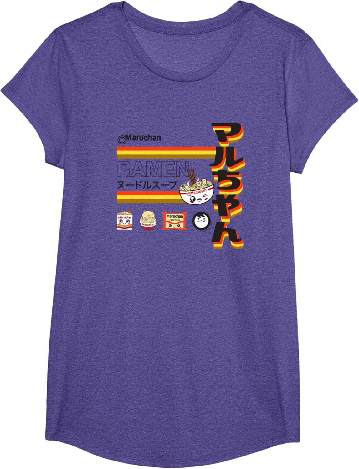 image:imageMaruchan Ramen Cute Anime Faces Poster TShirtPurple Heather