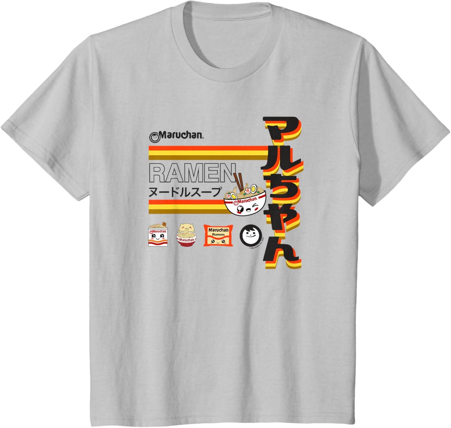 image:imageMaruchan Ramen Cute Anime Faces Poster TShirtSilver Grey