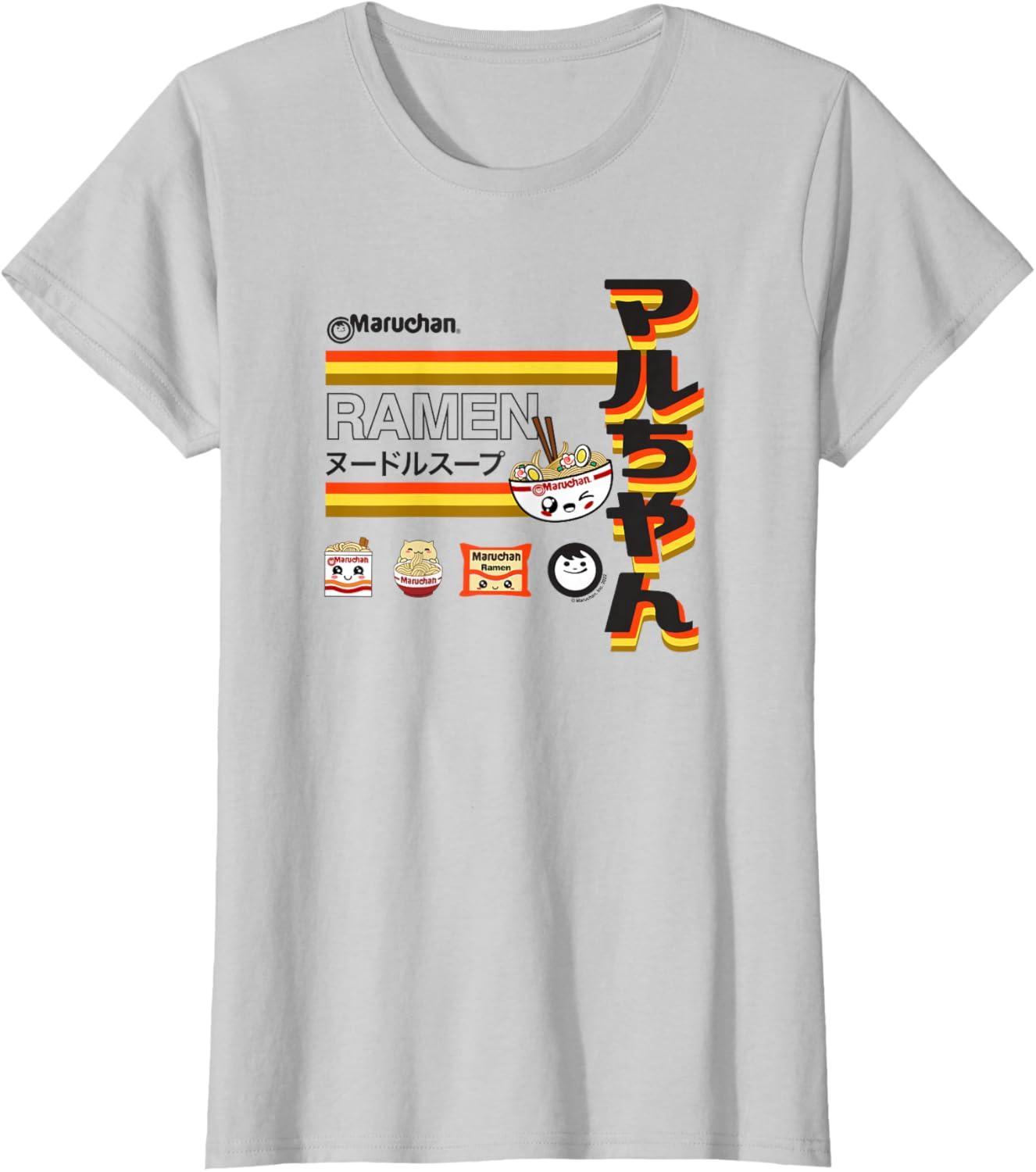 image:imageMaruchan Ramen Cute Anime Faces Poster TShirtSilver Grey