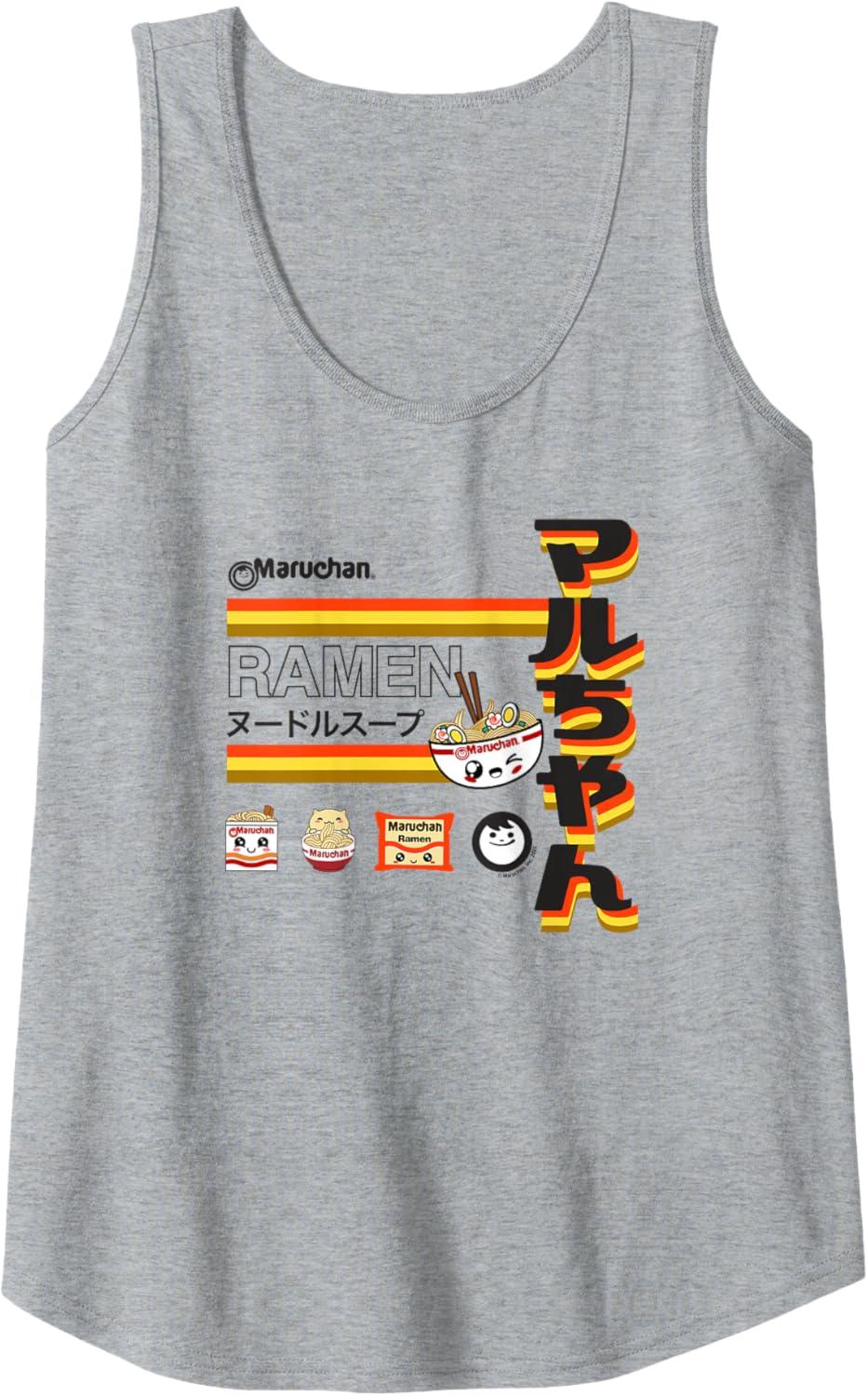 image:imageMaruchan Ramen Cute Anime Faces Poster Tank TopHeather Grey