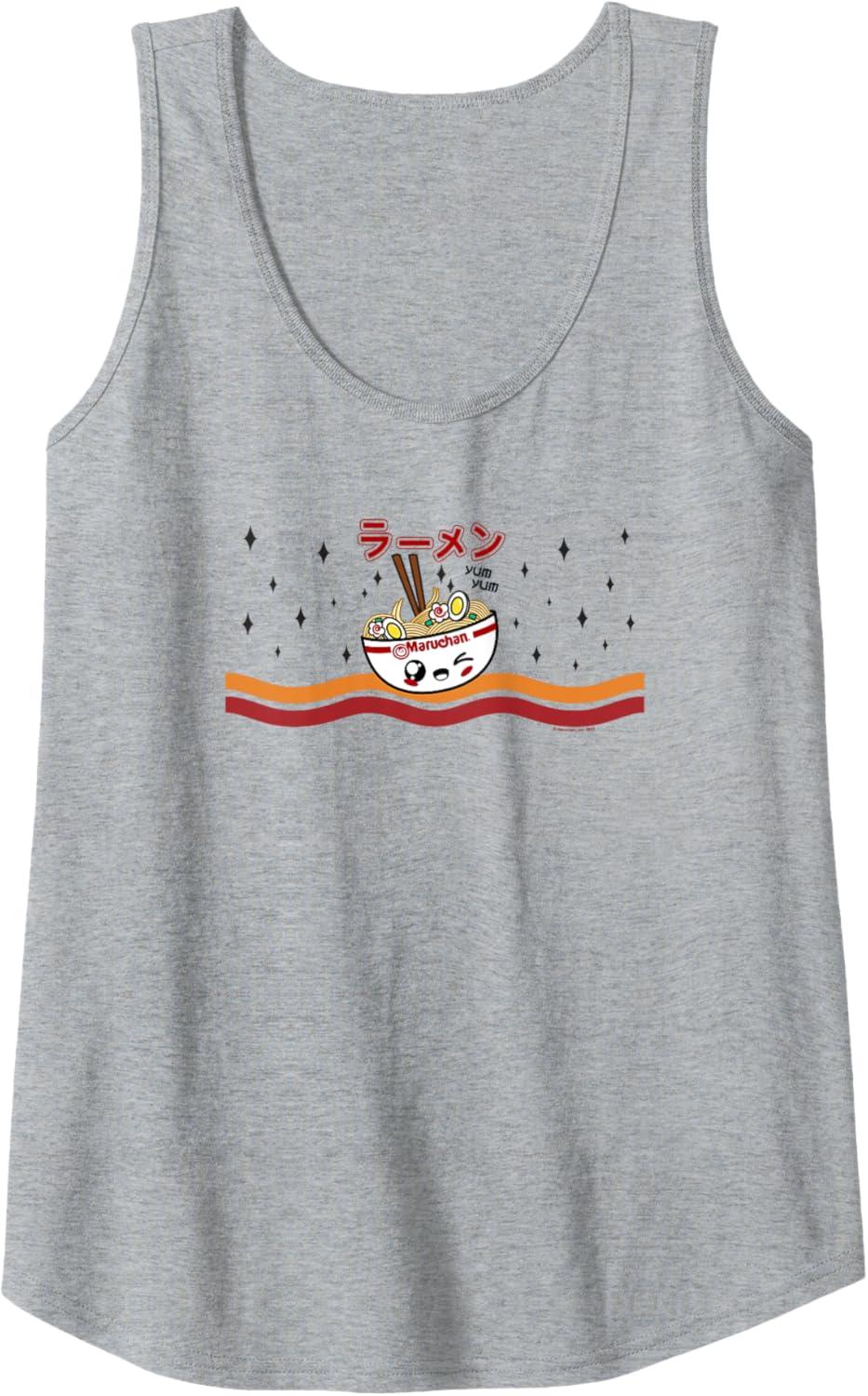 image:imageMaruchan Winking Anime Noodle Bowl Tank TopHeather Grey