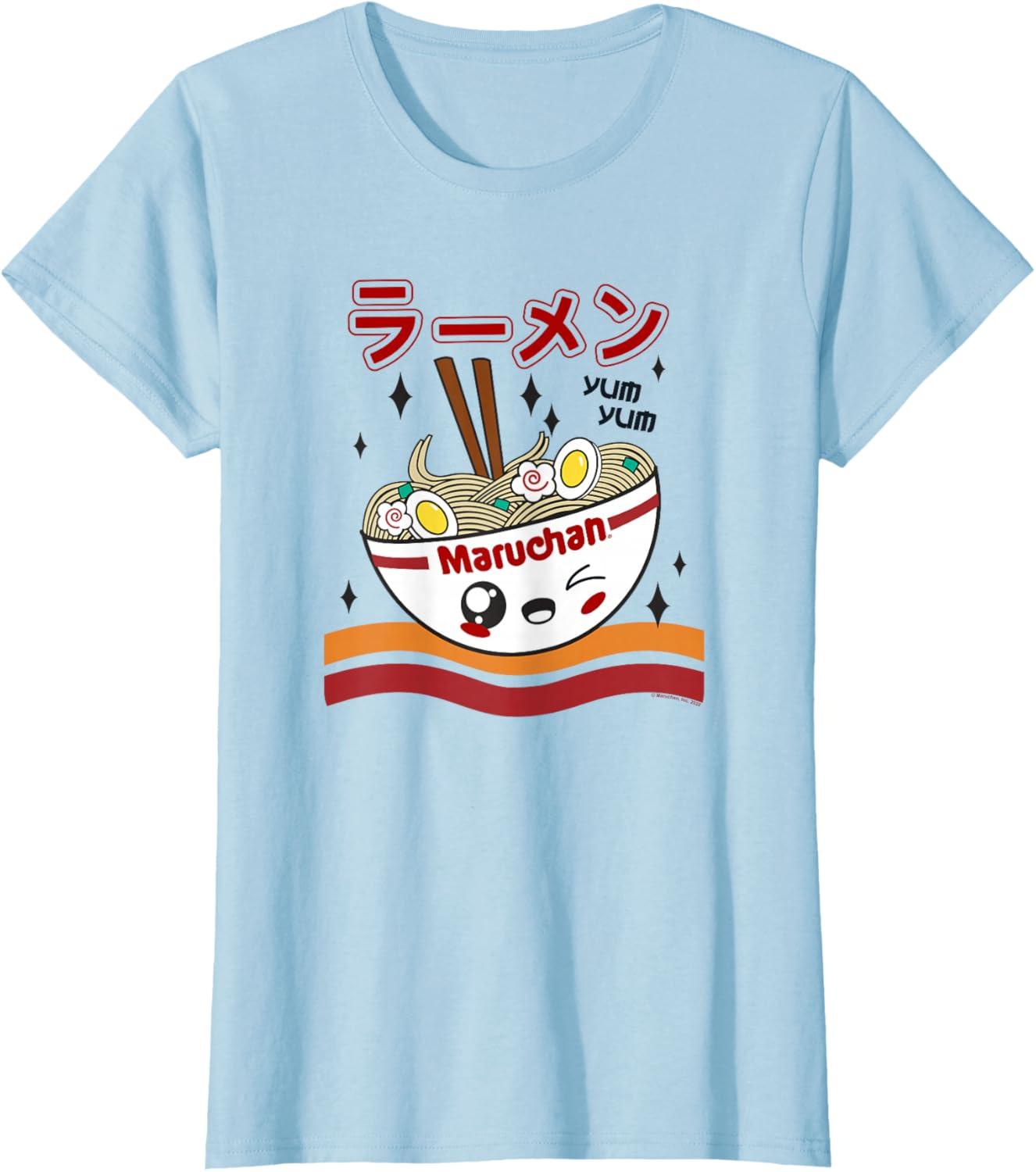 image:imageMaruchan Yum Yum Winking Noodle Bowl Poster TShirtBaby Blue