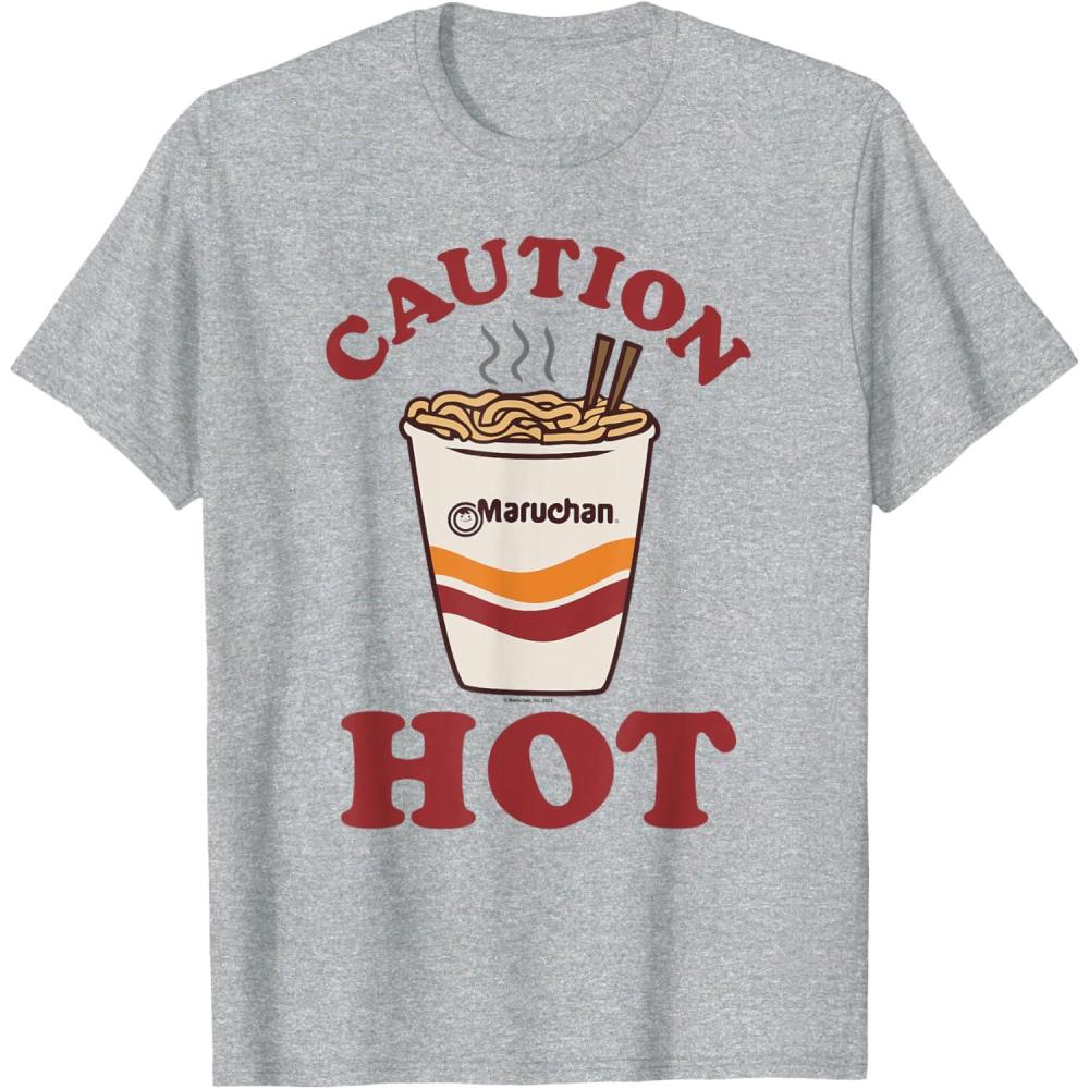 image:imageMaruchan Caution Hot Steaming Noodle Cup TShirtHeather Grey