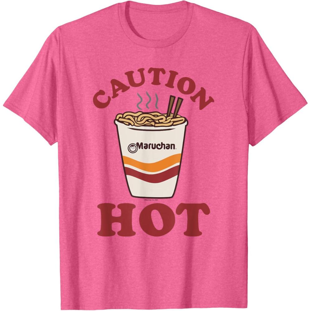 image:imageMaruchan Caution Hot Steaming Noodle Cup TShirtPink Heather