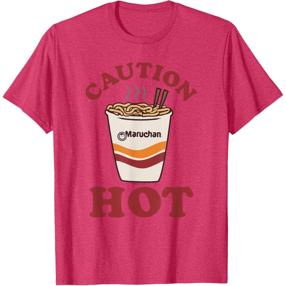 image:imageMaruchan Caution Hot Steaming Noodle Cup TShirtRed Heather