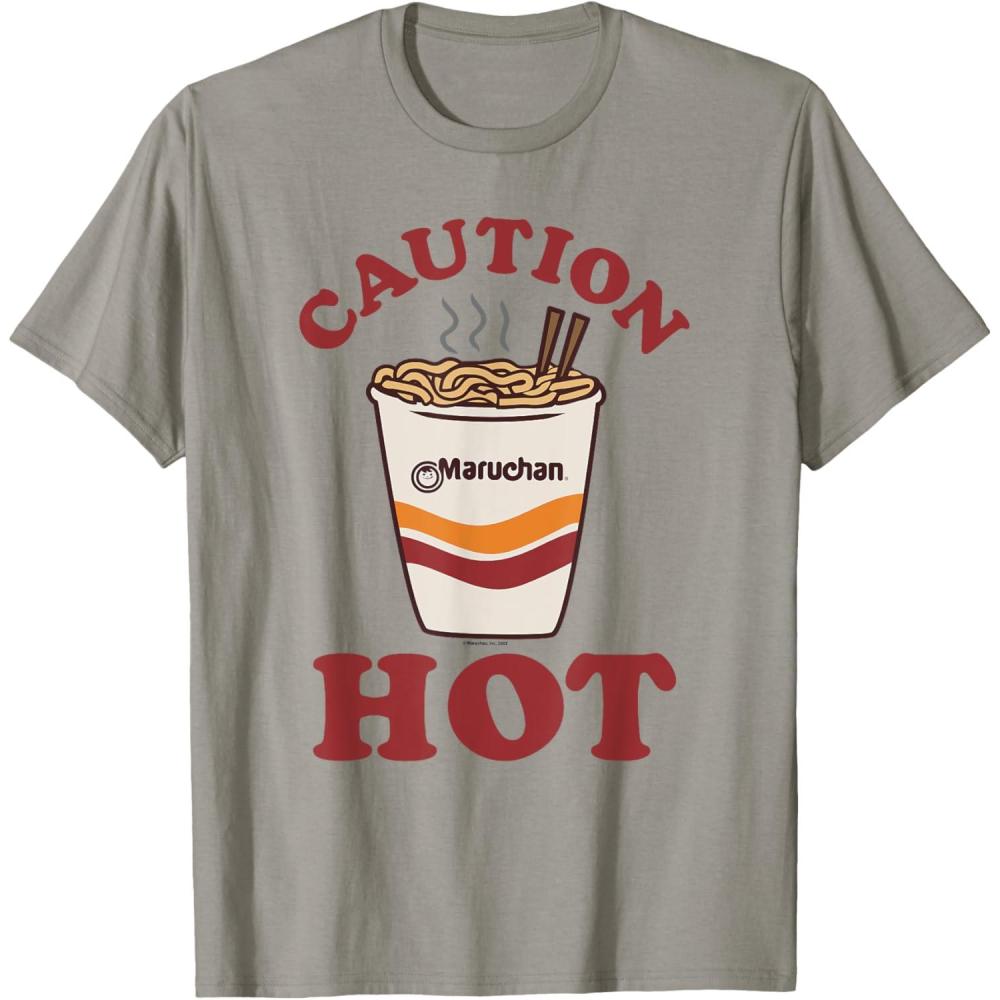 image:imageMaruchan Caution Hot Steaming Noodle Cup TShirtSlate Grey