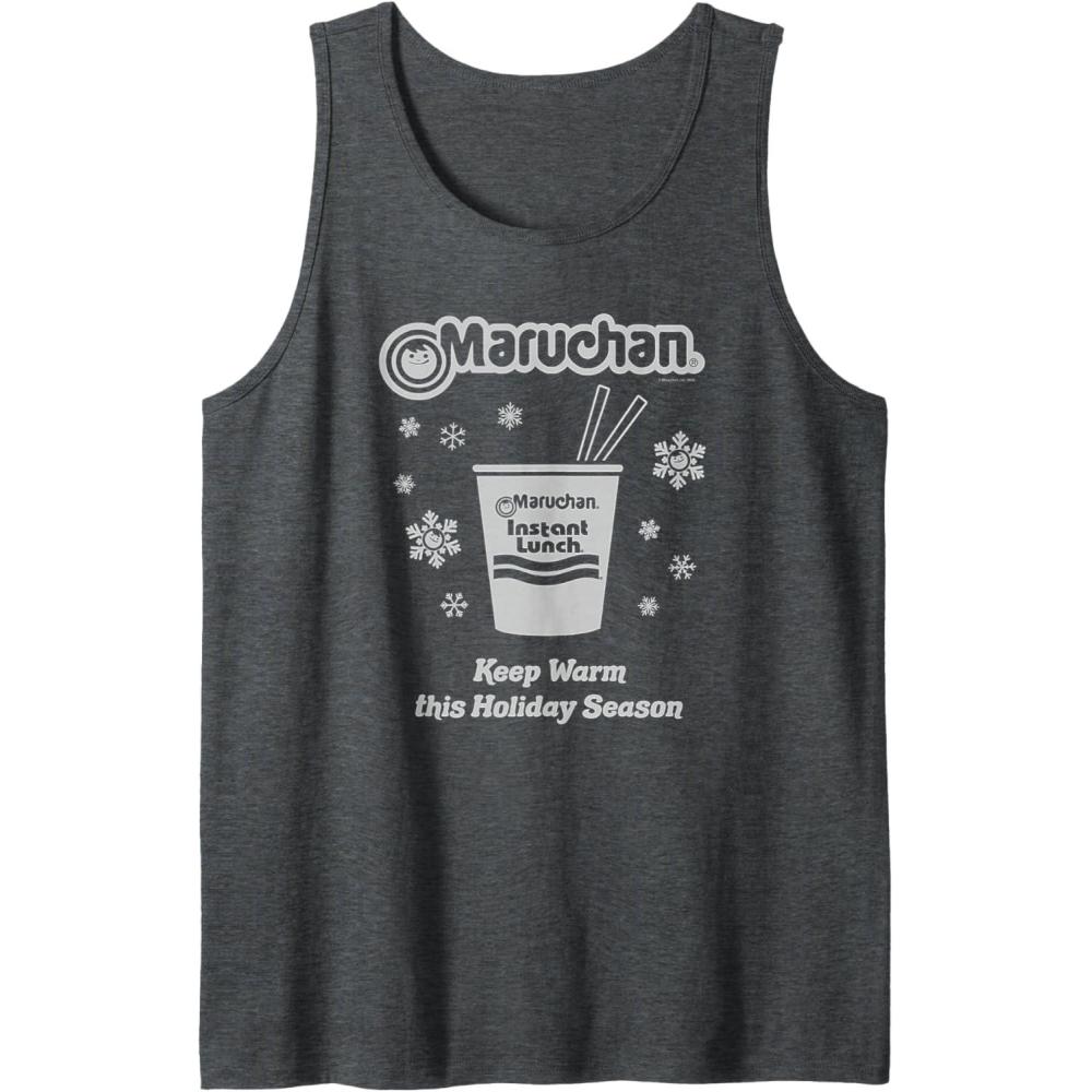 image:imageMaruchan Christmas Instant Lunch Keep Warm Holiday Season Tank TopDark Heather Grey