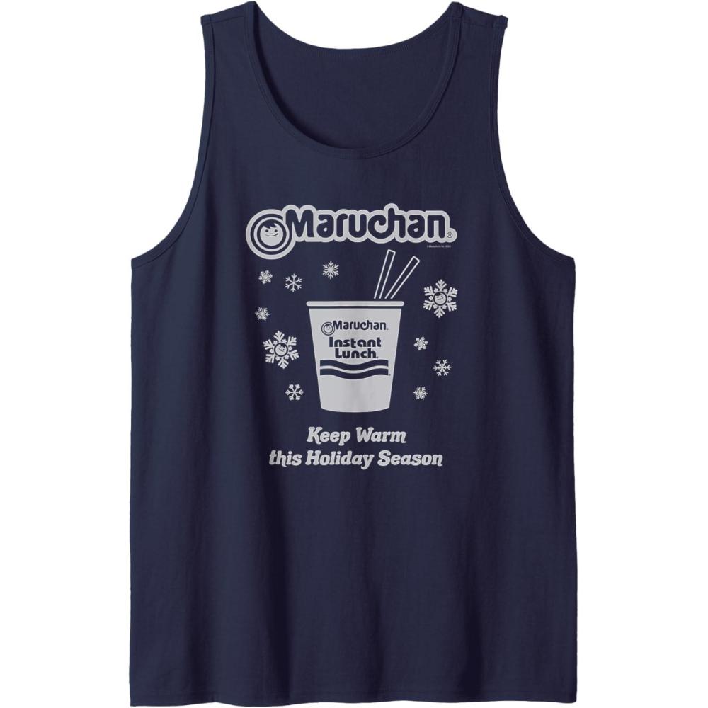 image:imageMaruchan Christmas Instant Lunch Keep Warm Holiday Season Tank TopNavy Blue