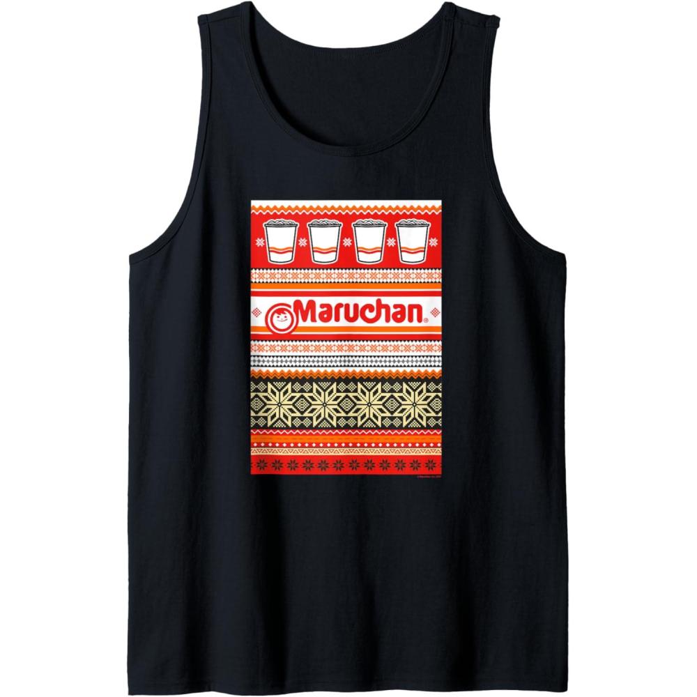 image:imageMaruchan Christmas Instant Lunch Ugly Sweater Style Tank TopBlack